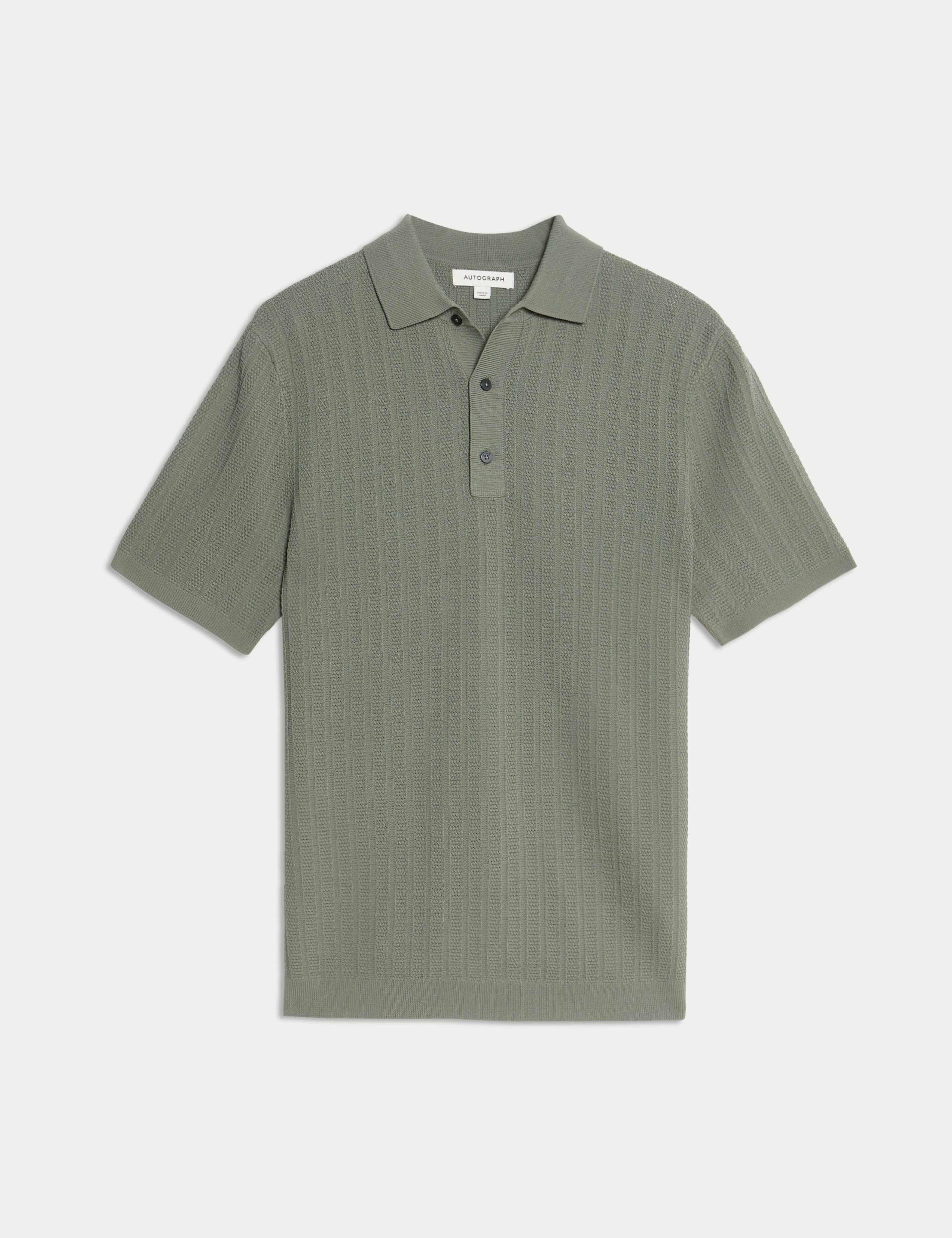 Textured  Viscose Rich Knitted Polo Shirt 2 of 6