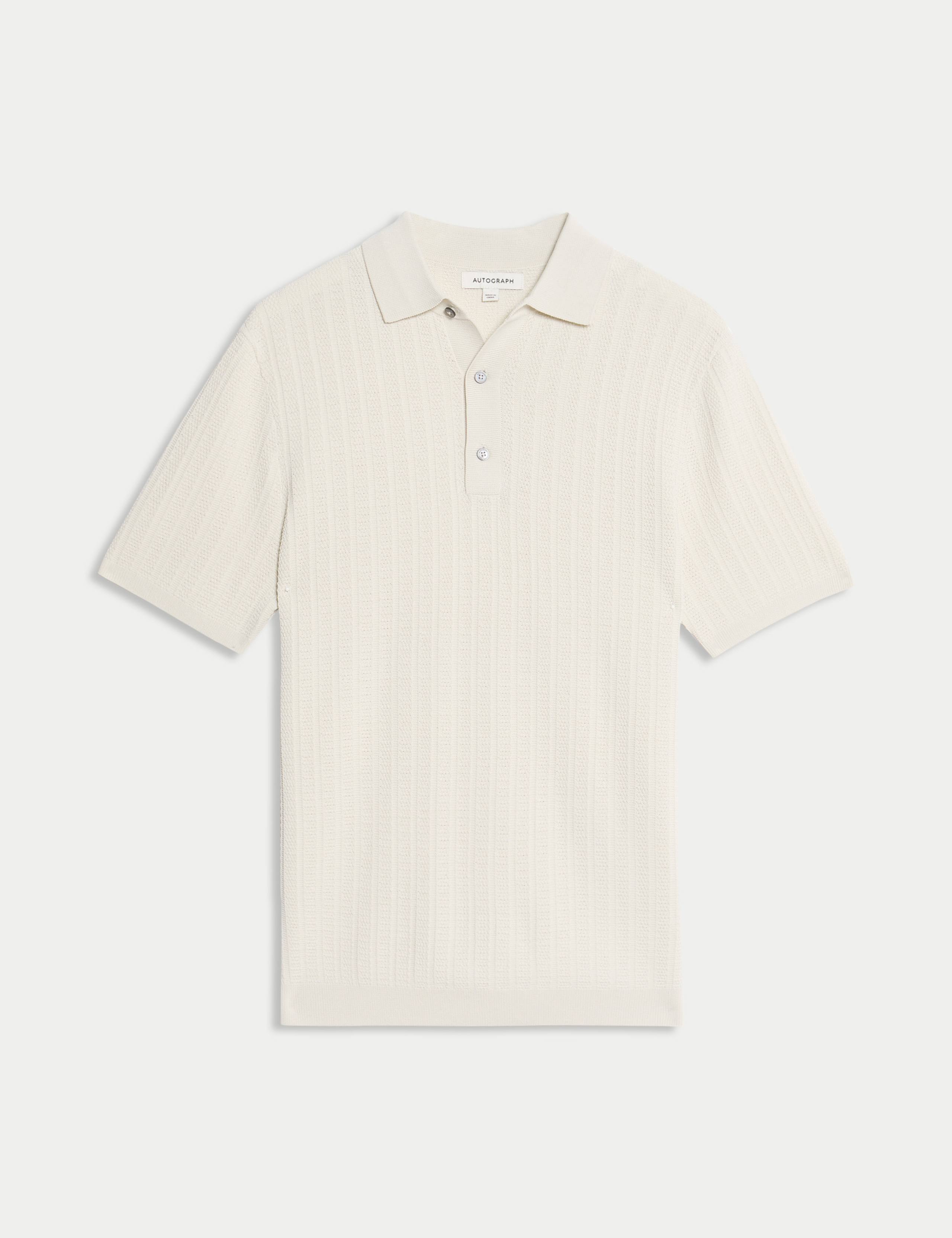 Textured  Viscose Rich Knitted Polo Shirt 2 of 6