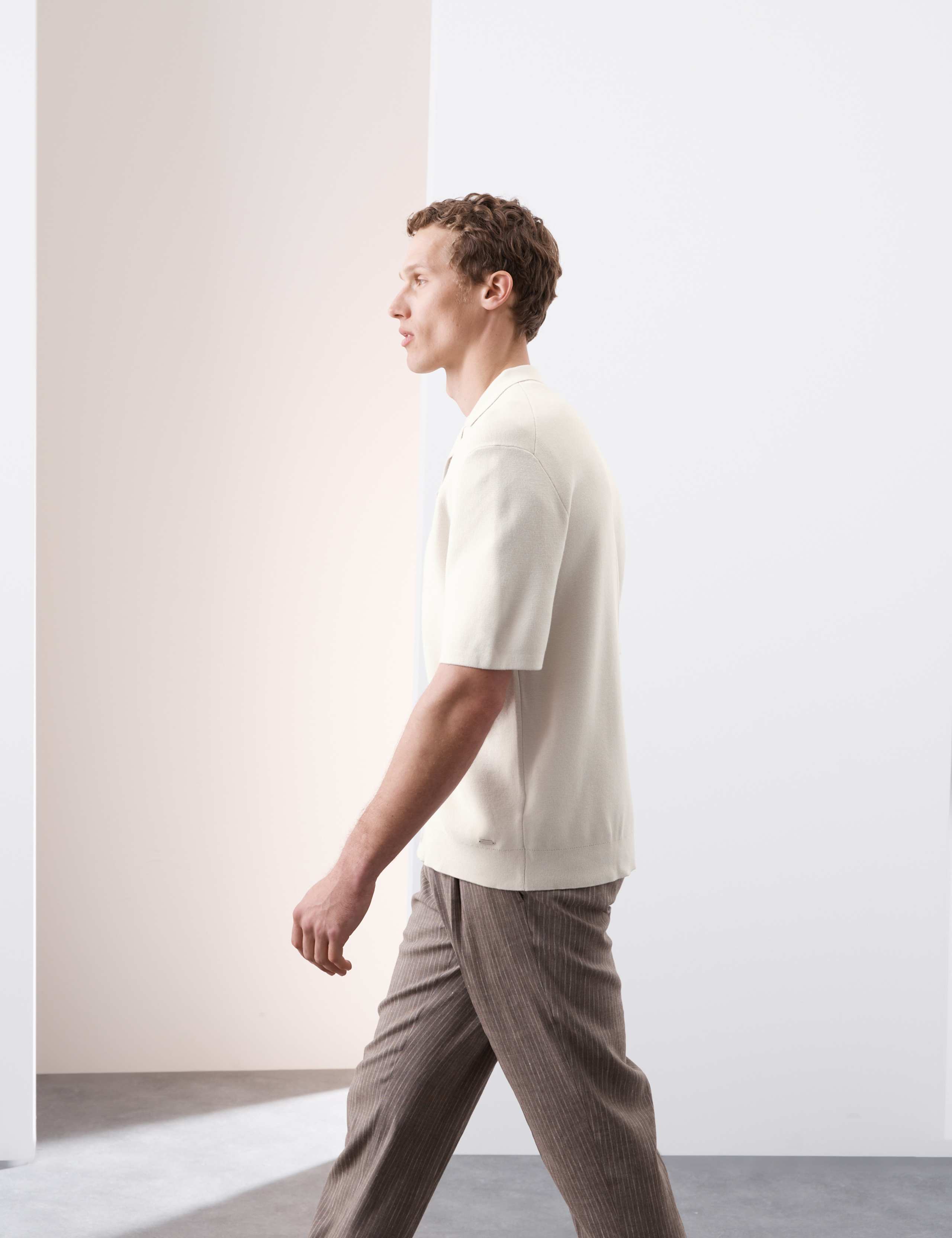 Relaxed Button Through Knitted Polo Shirt 5 of 7