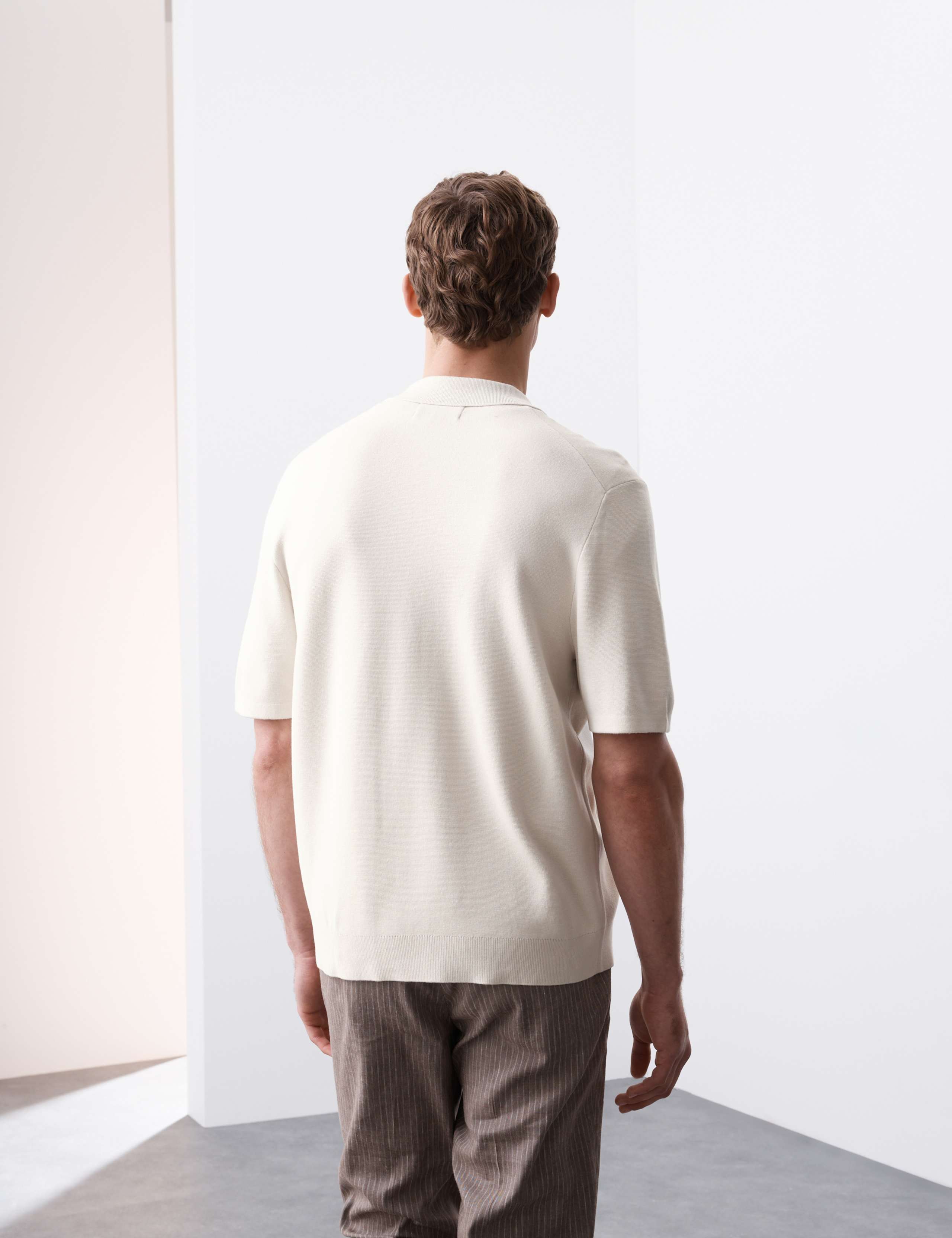 Relaxed Button Through Knitted Polo Shirt 7 of 7