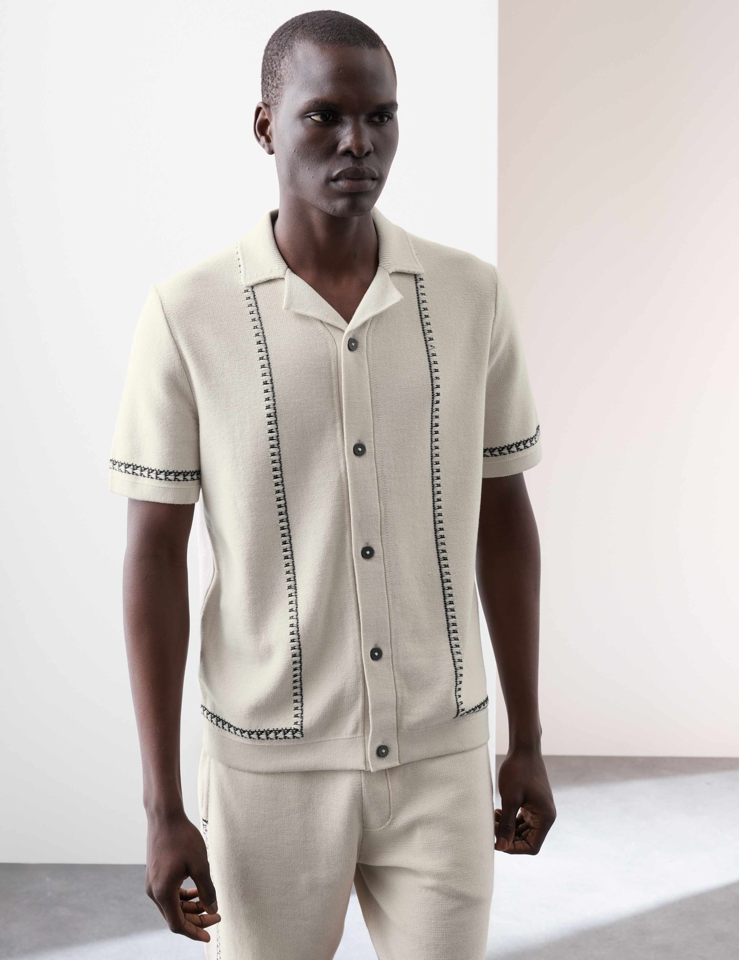 Pure Cotton Cuban Collar Knitted Polo Shirt 7 of 7