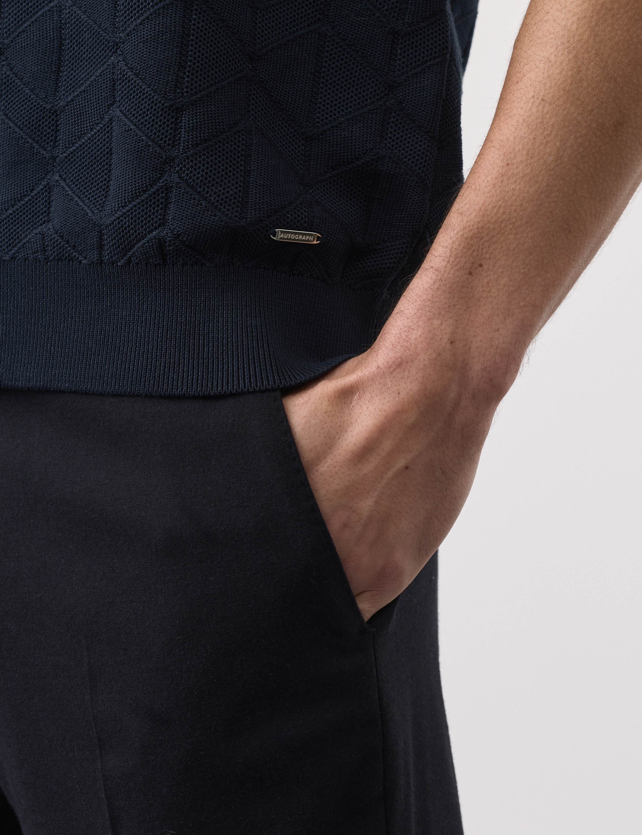 Mercerised Cotton Geometric Knitted T-shirt 4 of 7