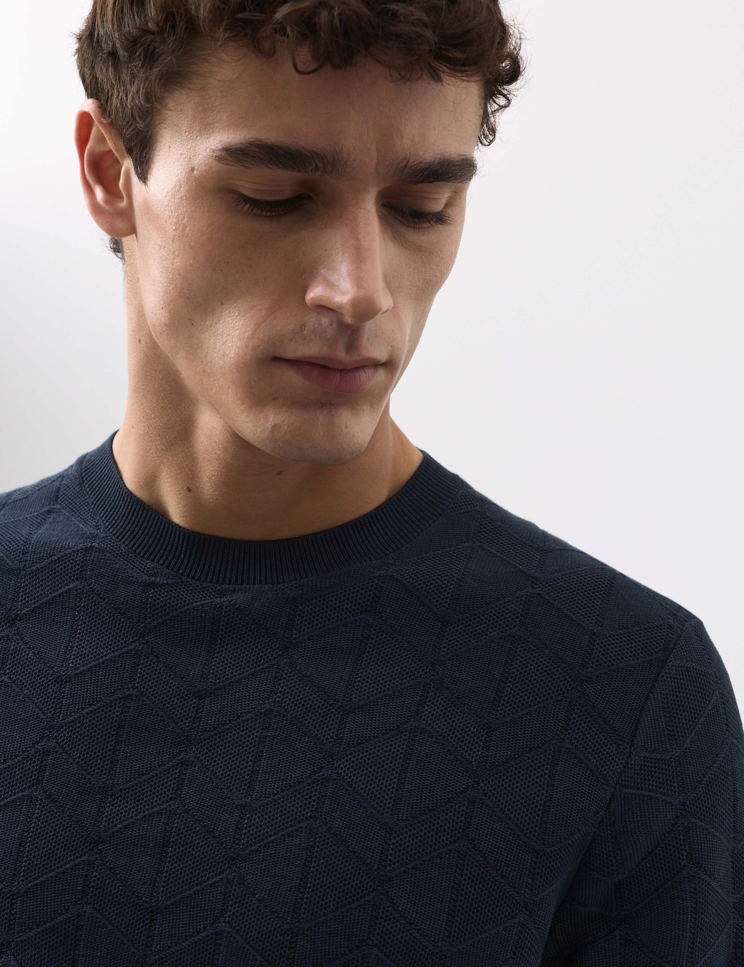 Mercerised Cotton Geometric Knitted T-shirt 6 of 7