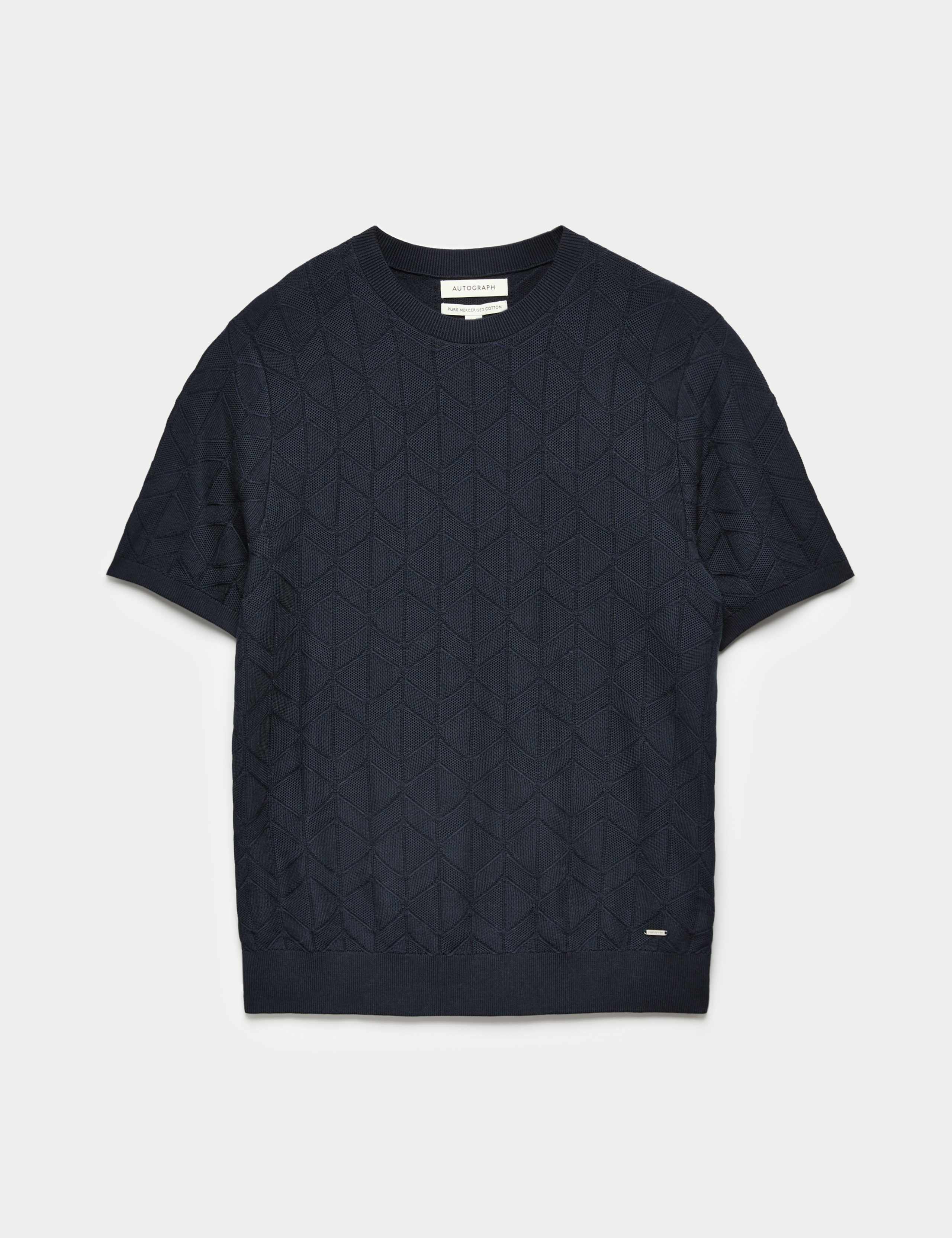 Mercerised Cotton Geometric Knitted T-shirt 2 of 7