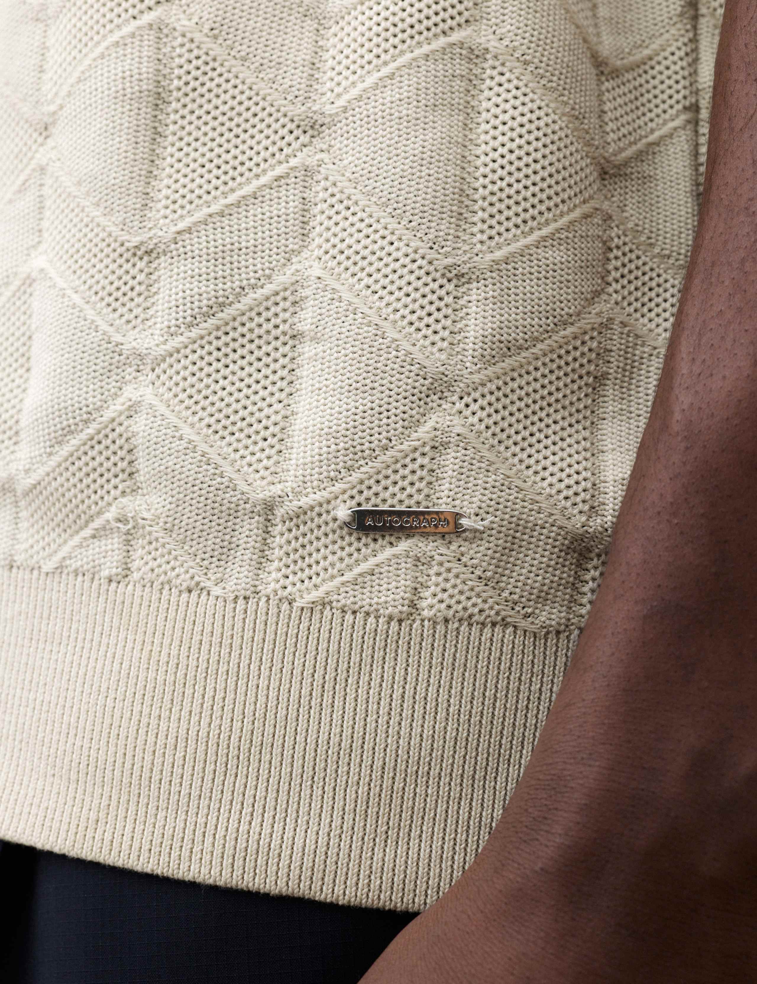 Mercerised Cotton Geometric Knitted T-shirt 7 of 7