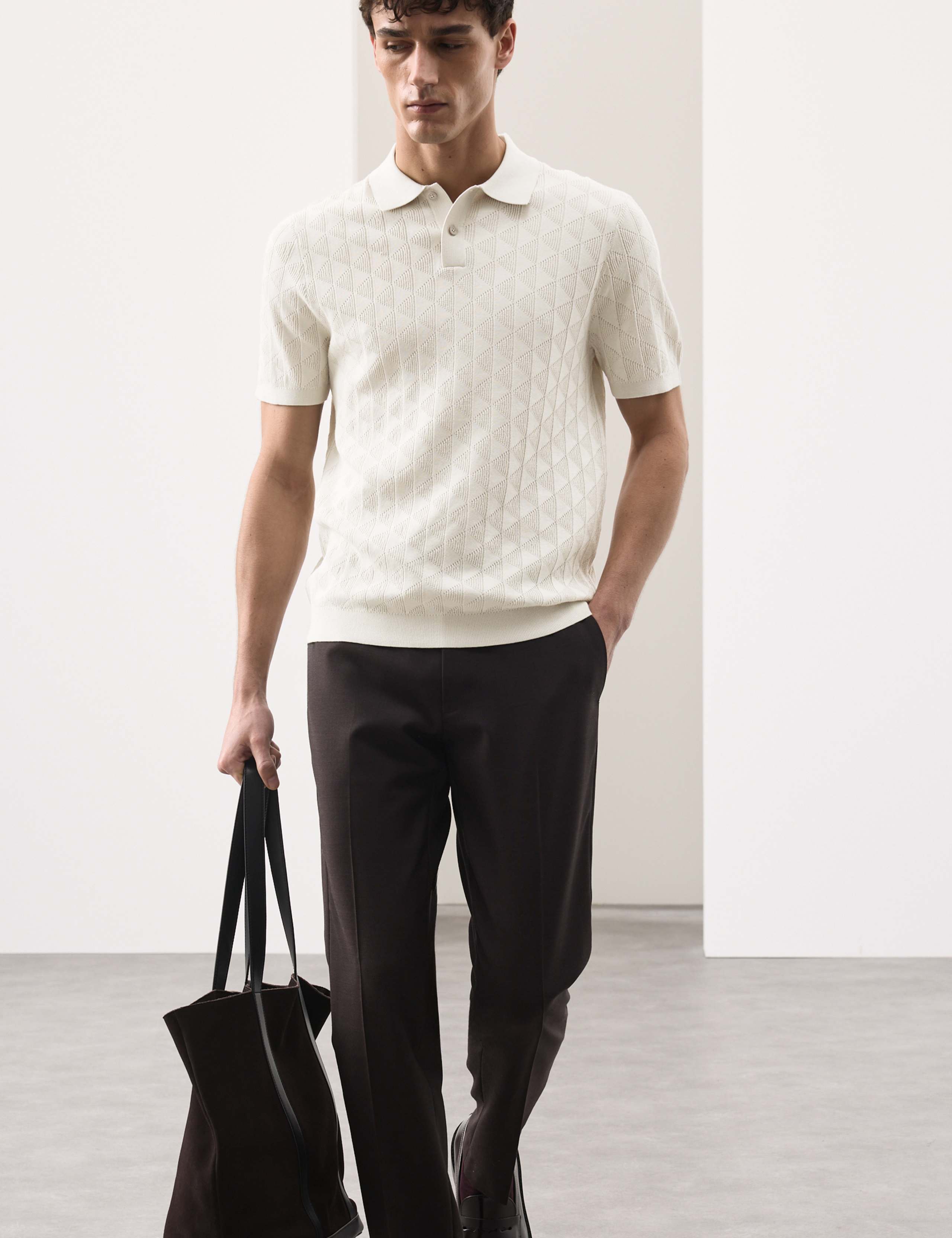 Mercerised Cotton Knitted Polo Shirt 3 of 6