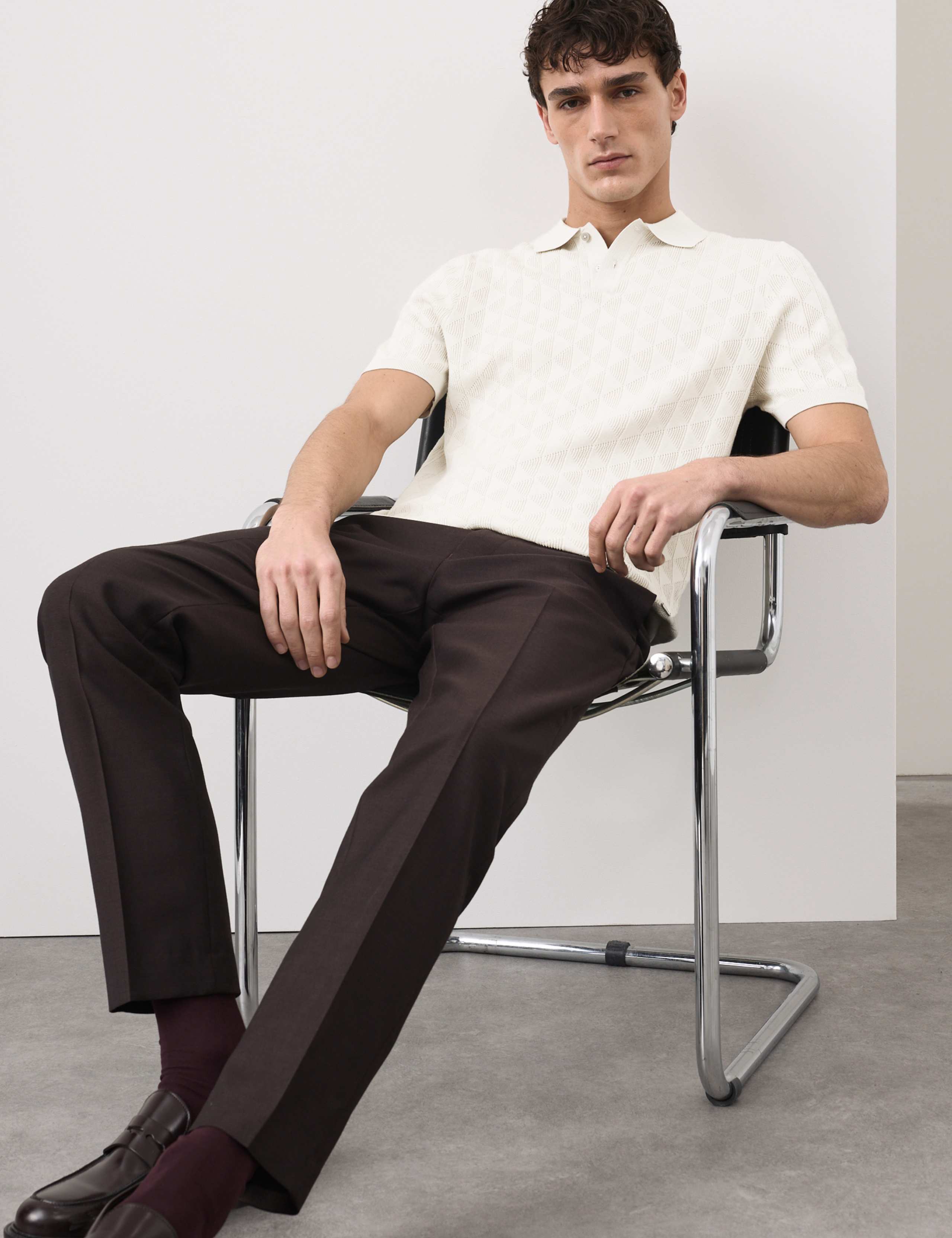 Mercerised Cotton Knitted Polo Shirt 4 of 6