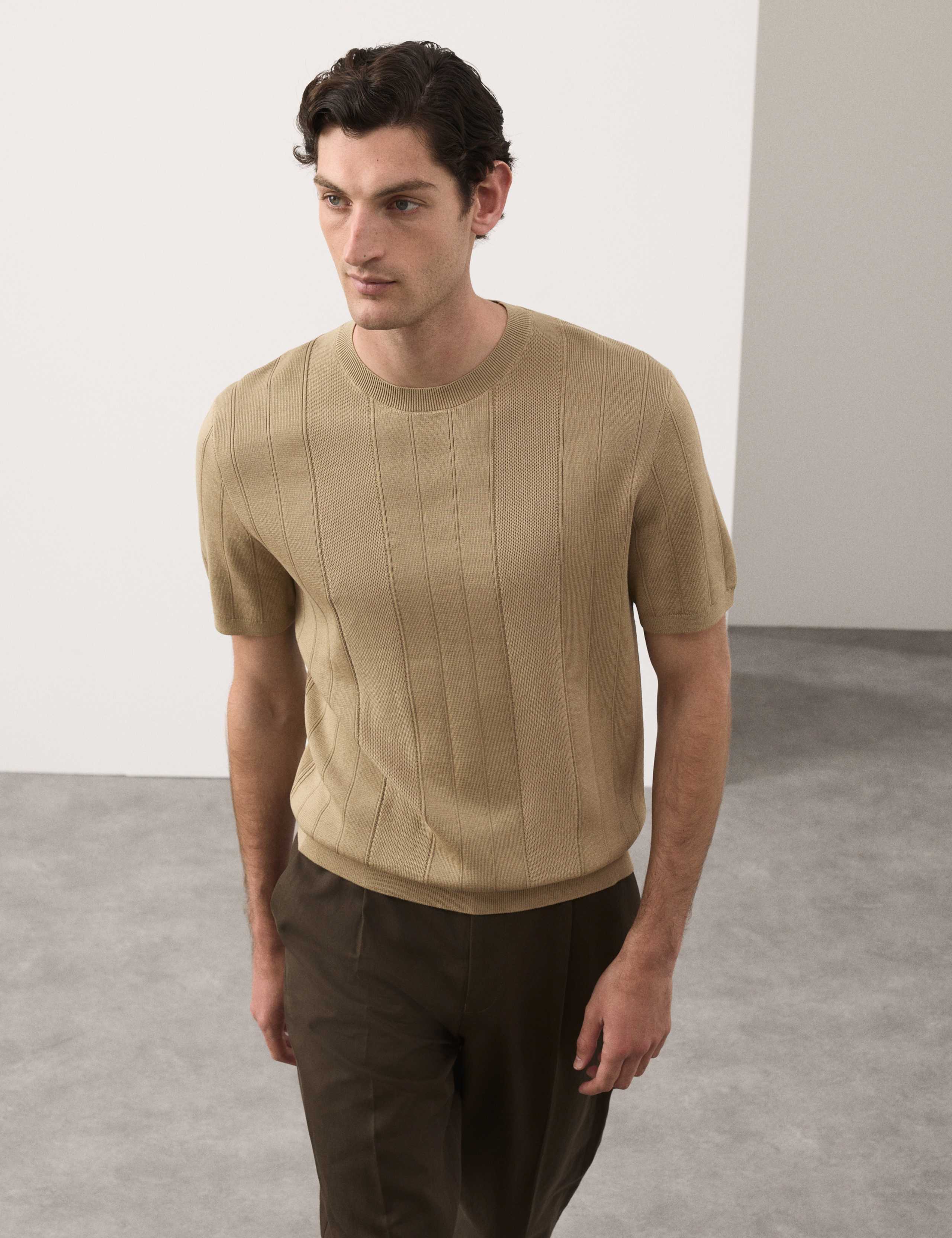 Performance Mercerised Cotton Knitted T-Shirt 1 of 7