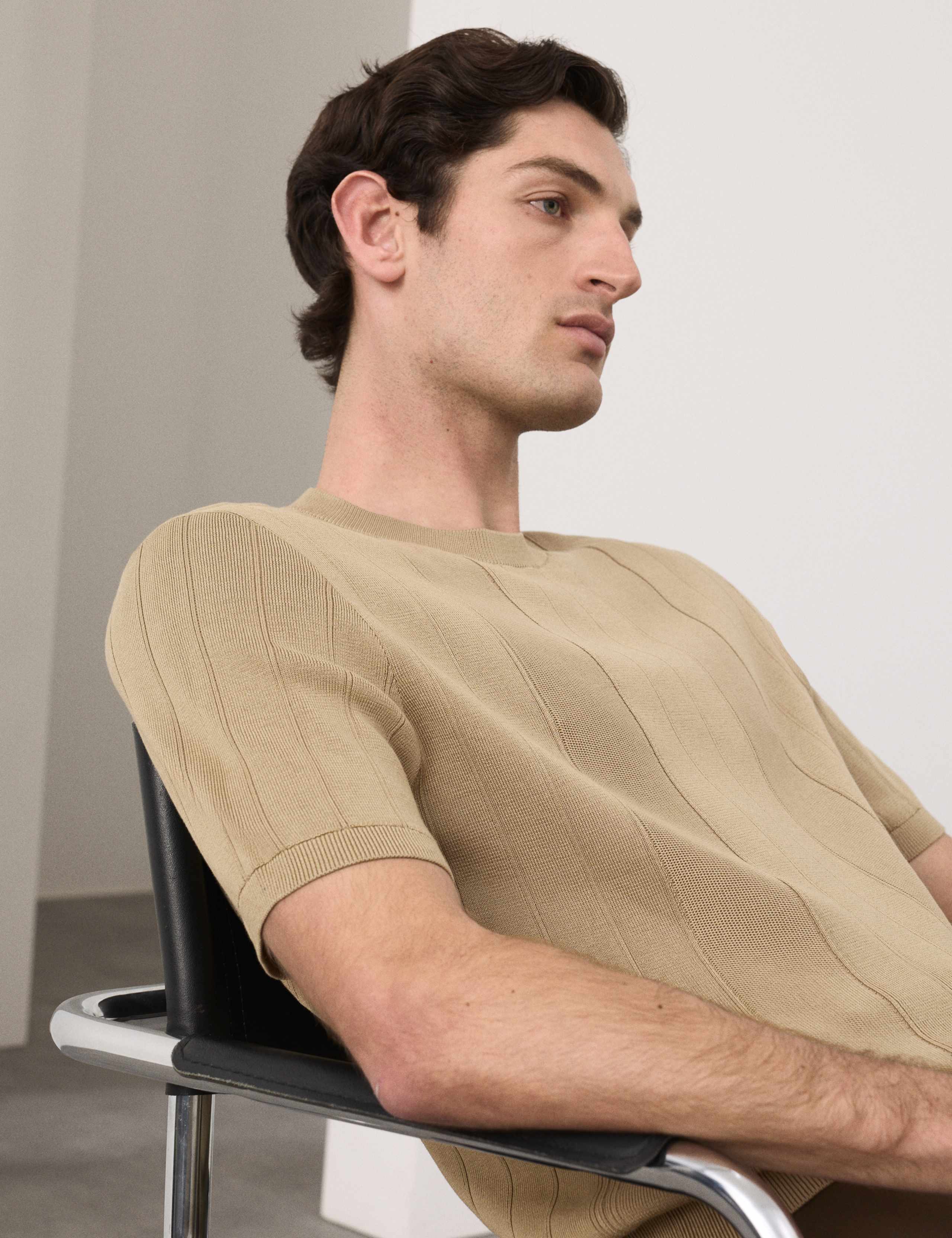 Performance Mercerised Cotton Knitted T-Shirt 6 of 7