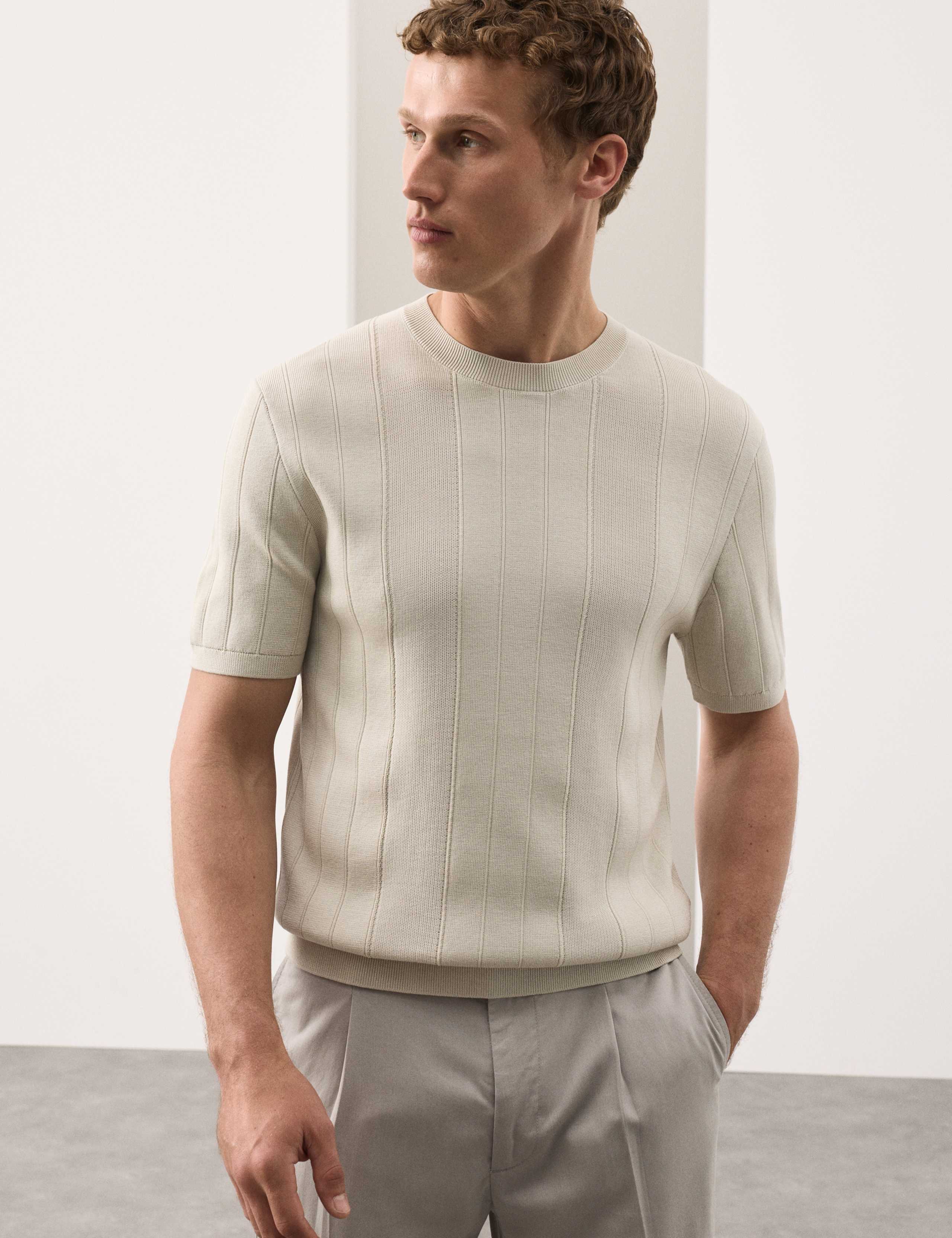 Performance Mercerised Cotton Knitted T-Shirt 1 of 5
