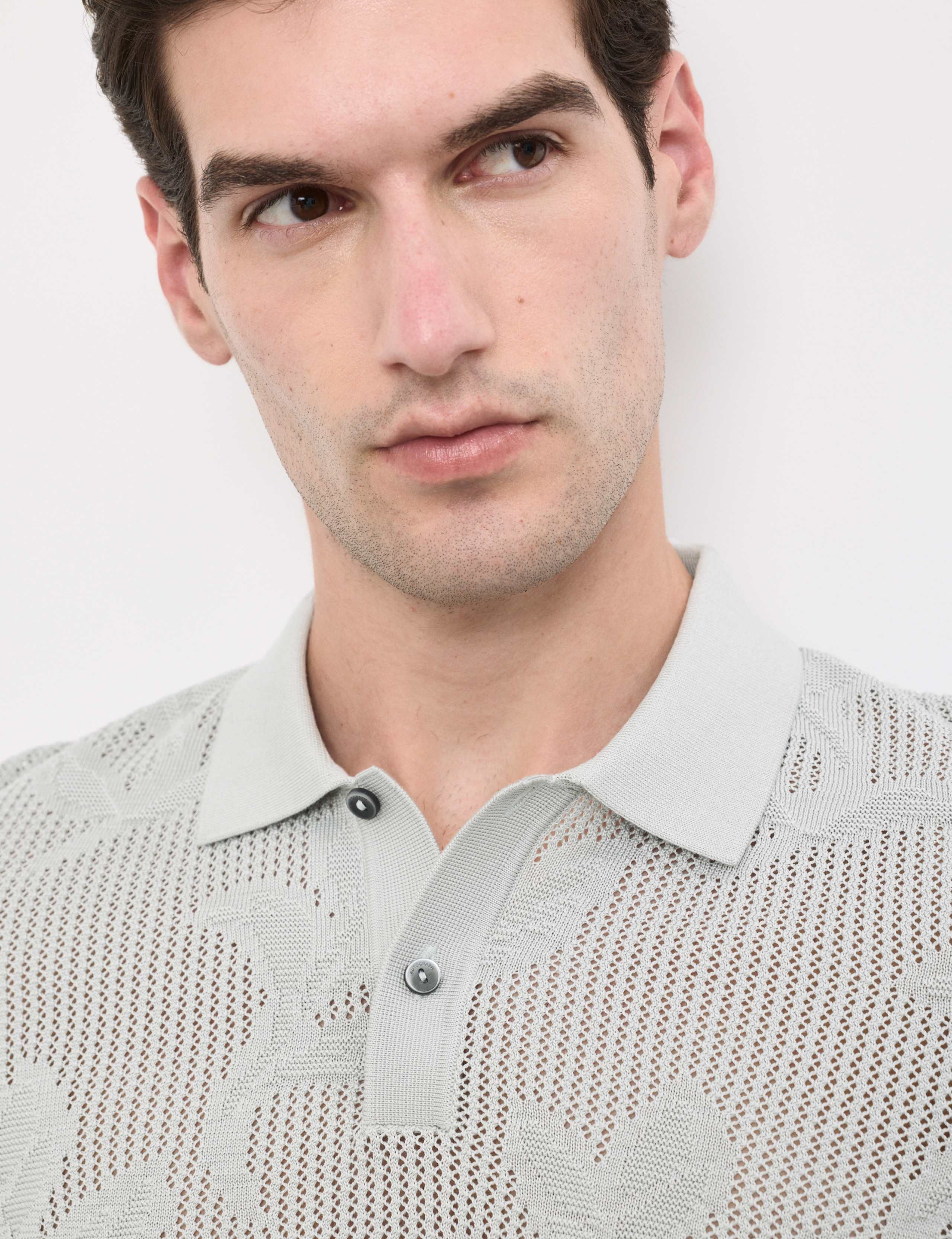 Pure Cotton Floral Pointelle Polo Shirt 3 of 7