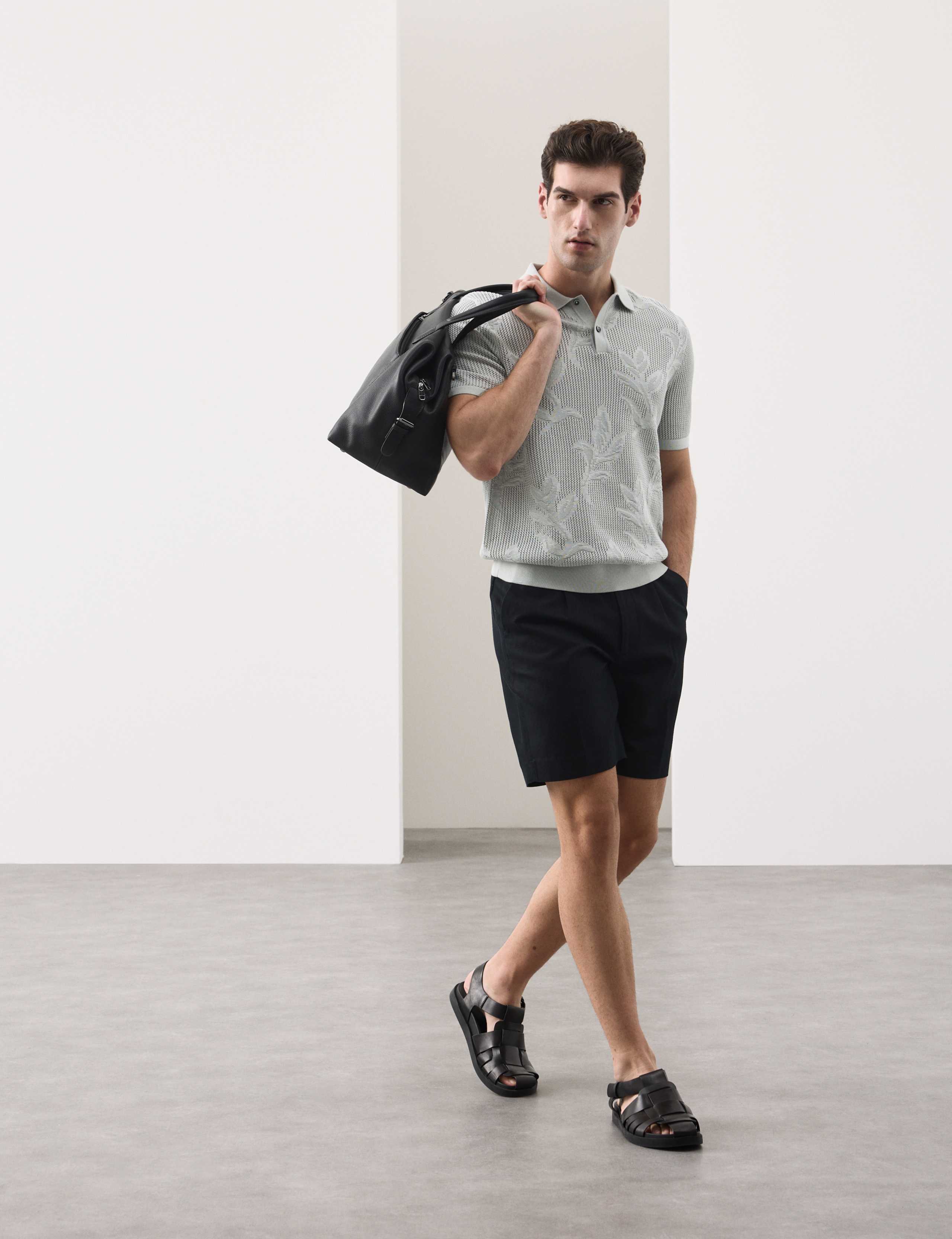 Pure Cotton Floral Pointelle Polo Shirt 7 of 7