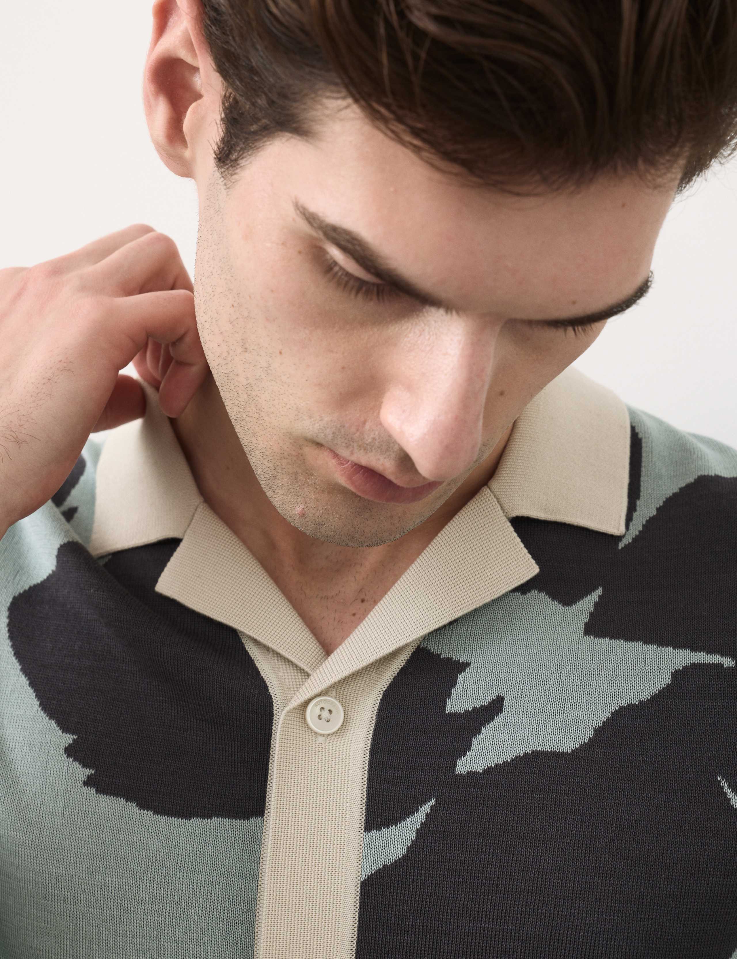 Pure Cotton Floral Button Through Polo 3 of 6