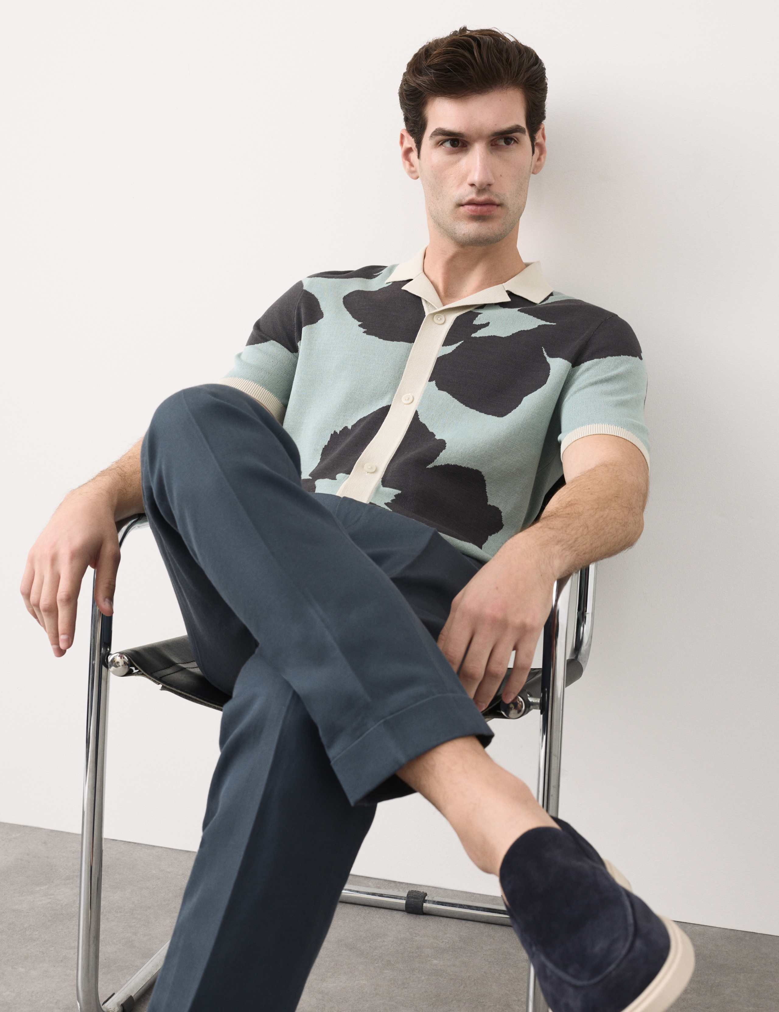 Pure Cotton Floral Button Through Polo 6 of 6