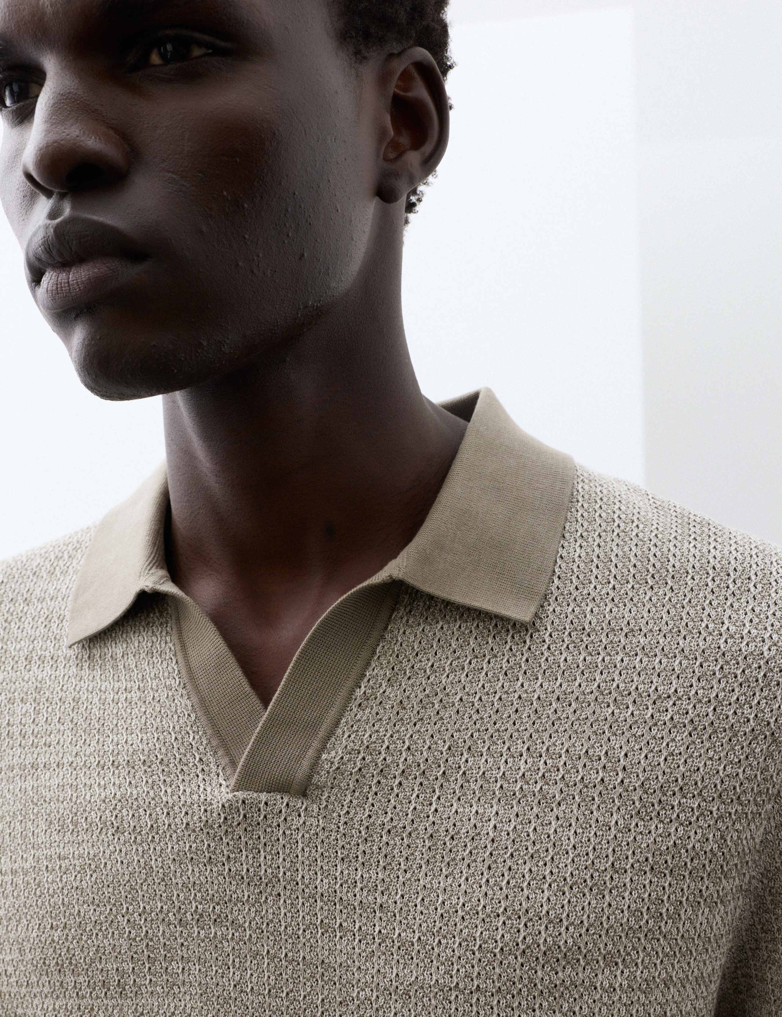 Pure Cotton Twisted Stitch Knitted Polo 7 of 7