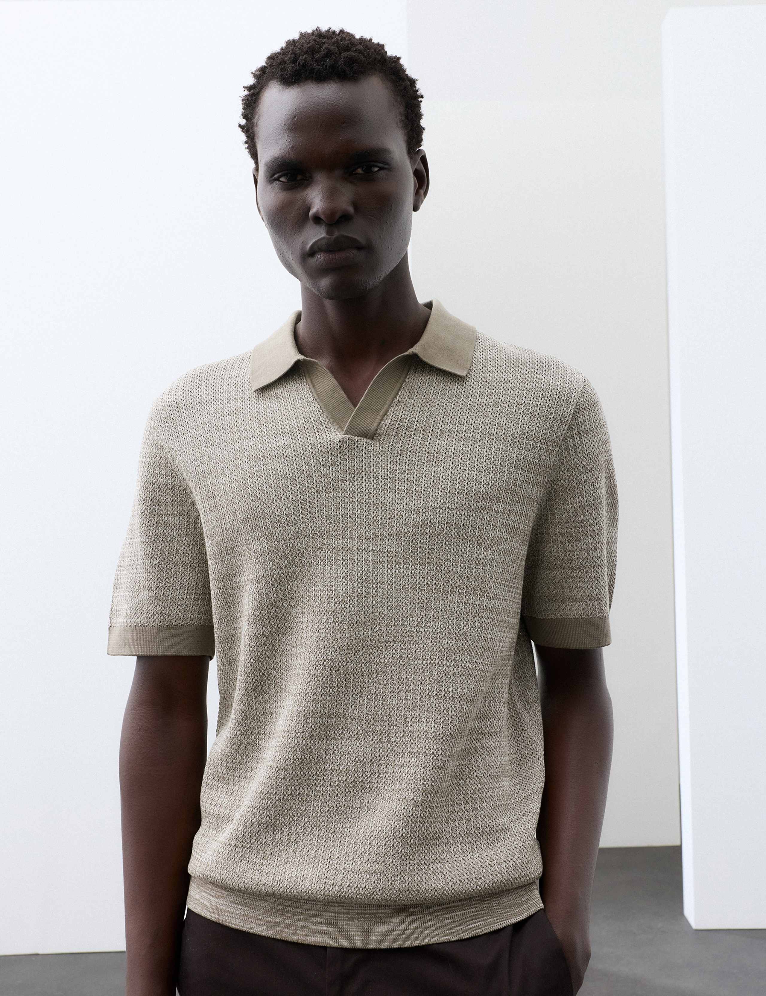 Pure Cotton Twisted Stitch Knitted Polo 6 of 8