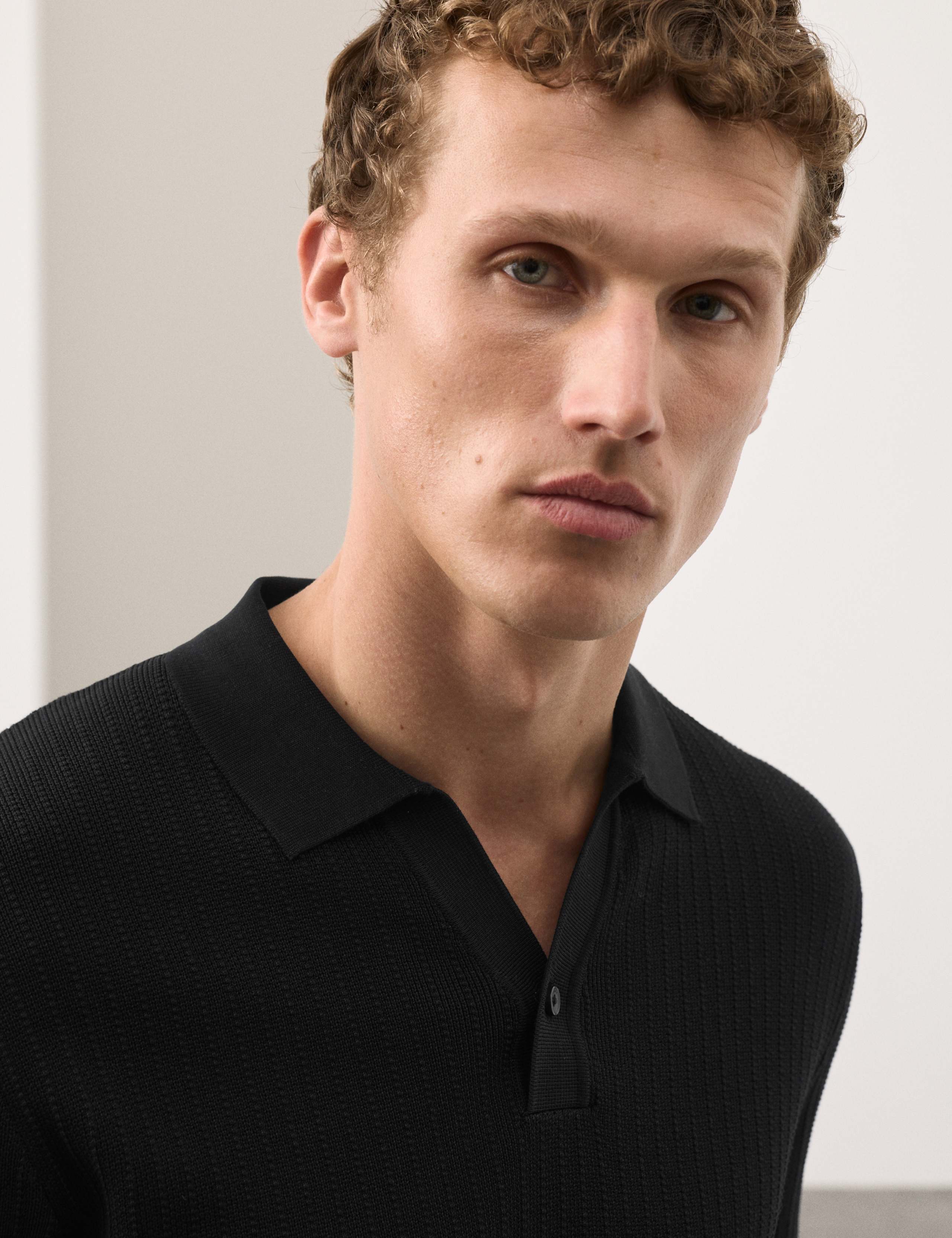 Mercerised Cotton Knitted Polo Shirt 4 of 6