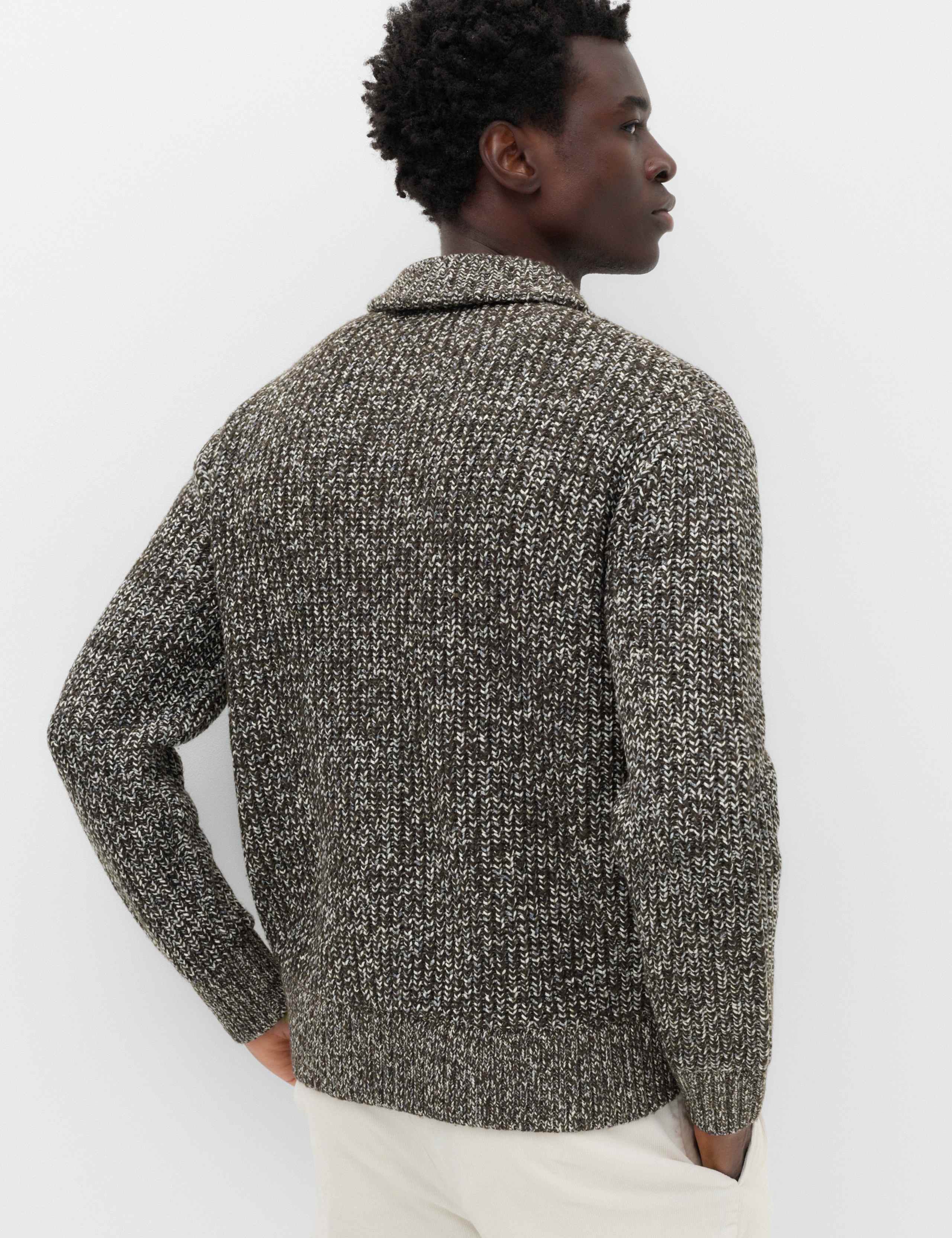 Cotton Blend Zip Up Knitted Jacket 4 of 6
