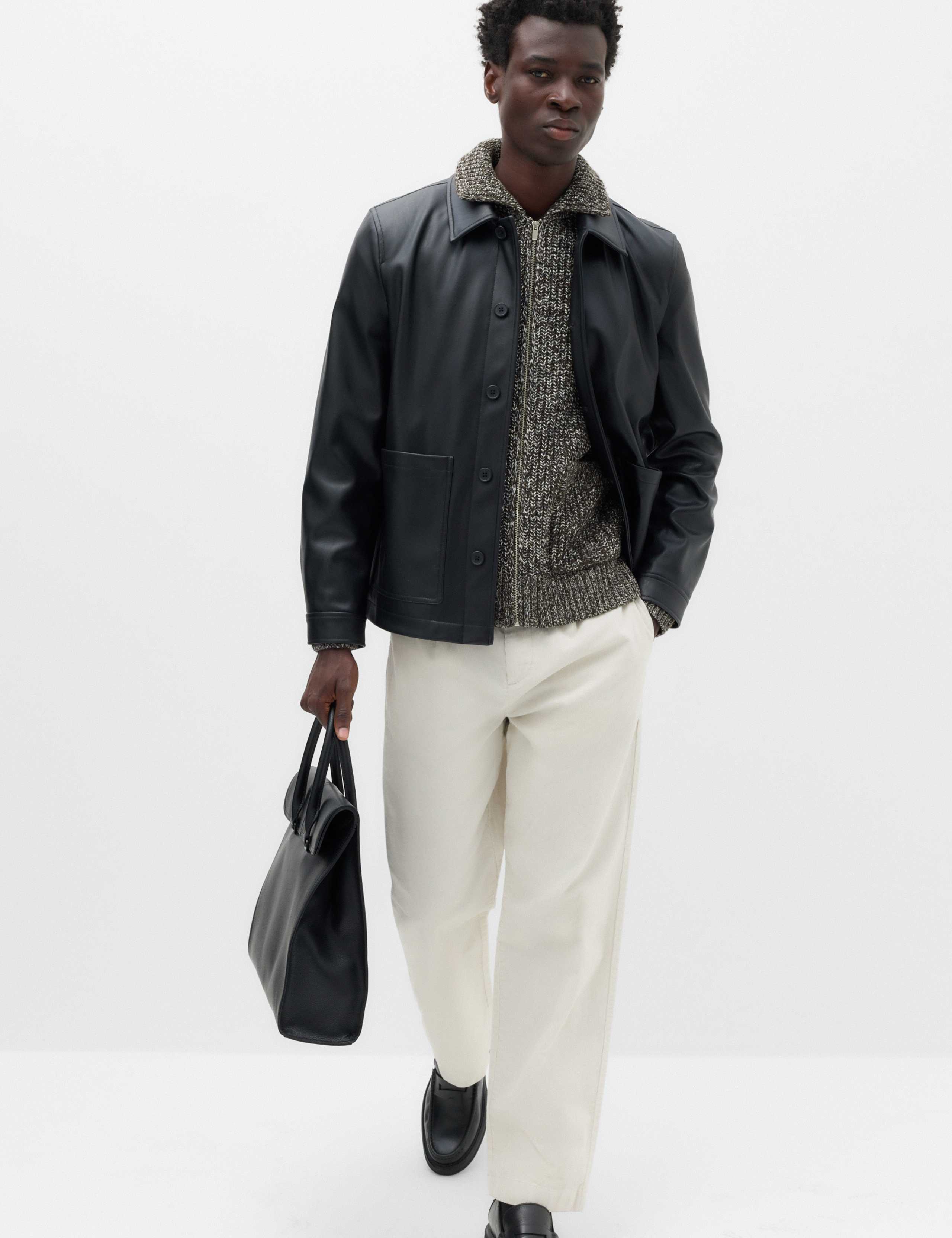 Cotton Blend Zip Up Knitted Jacket 5 of 6