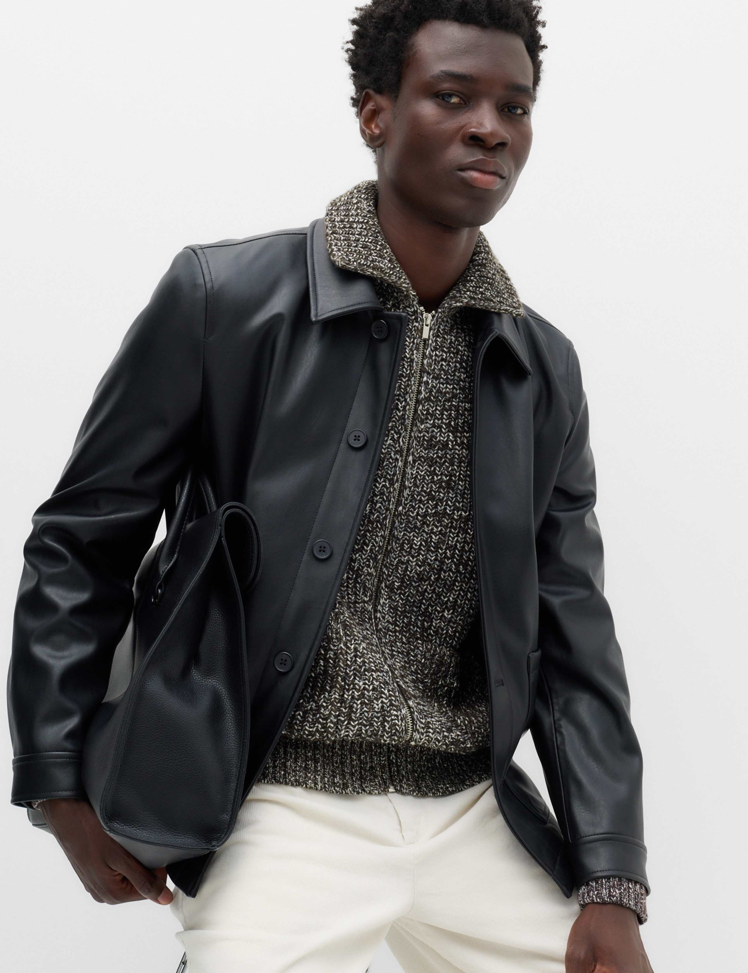 Cotton Blend Zip Up Knitted Jacket 6 of 6