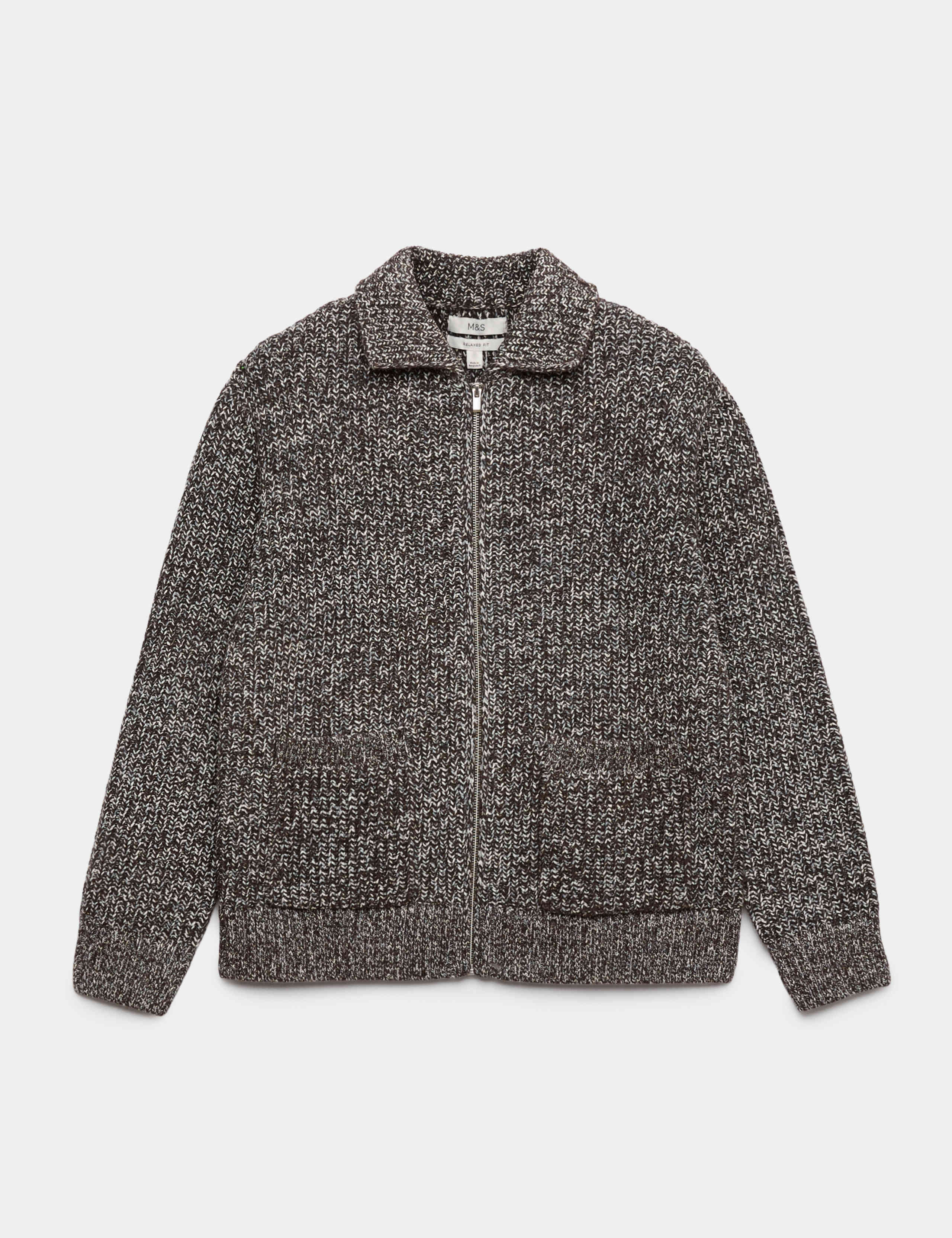 Cotton Blend Zip Up Knitted Jacket 2 of 6