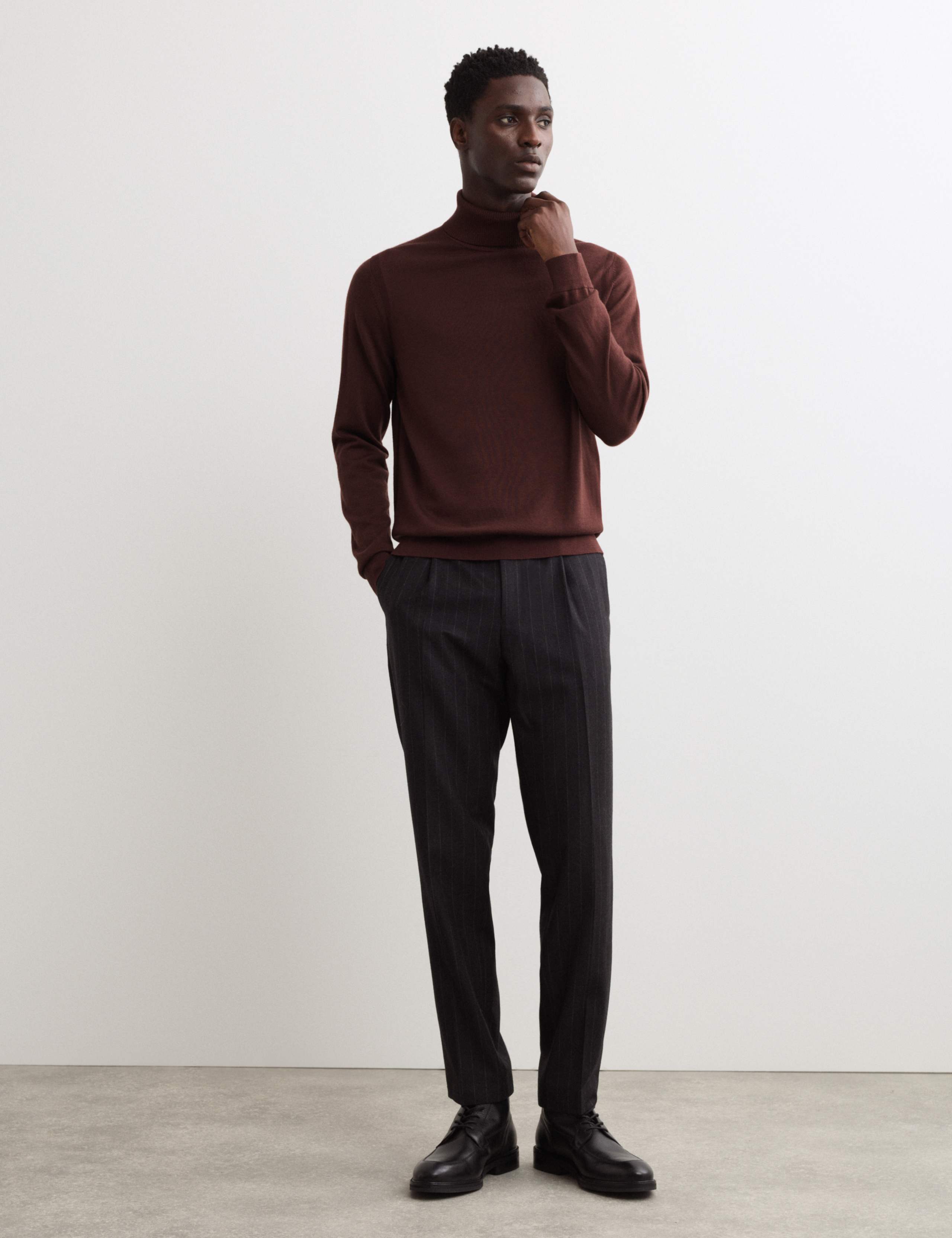 Extra Fine Merino Roll Neck Jumper with Silk 3 of 7