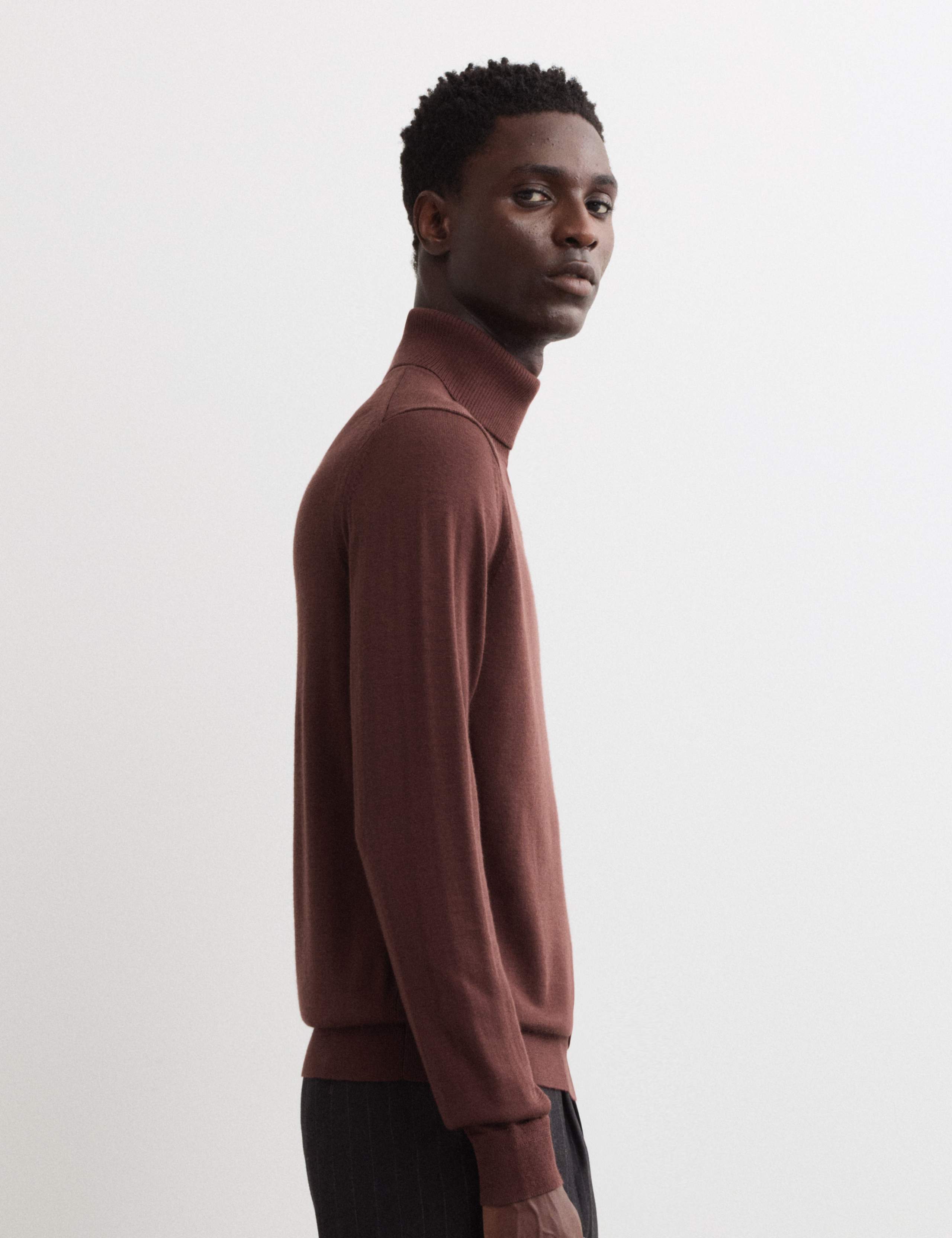 Extra Fine Merino Roll Neck Jumper with Silk 6 of 7