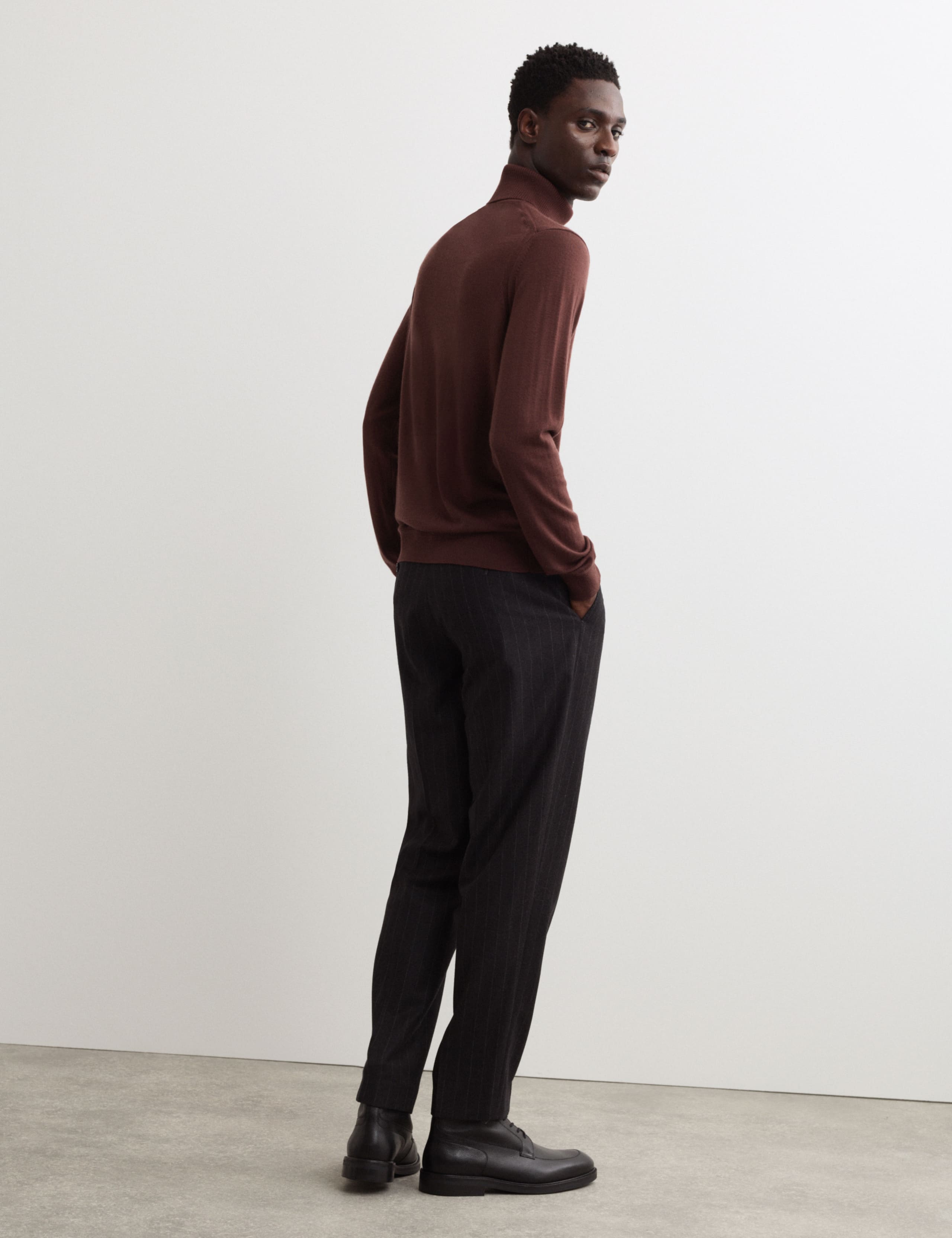 Extra Fine Merino Roll Neck Jumper with Silk 7 of 7
