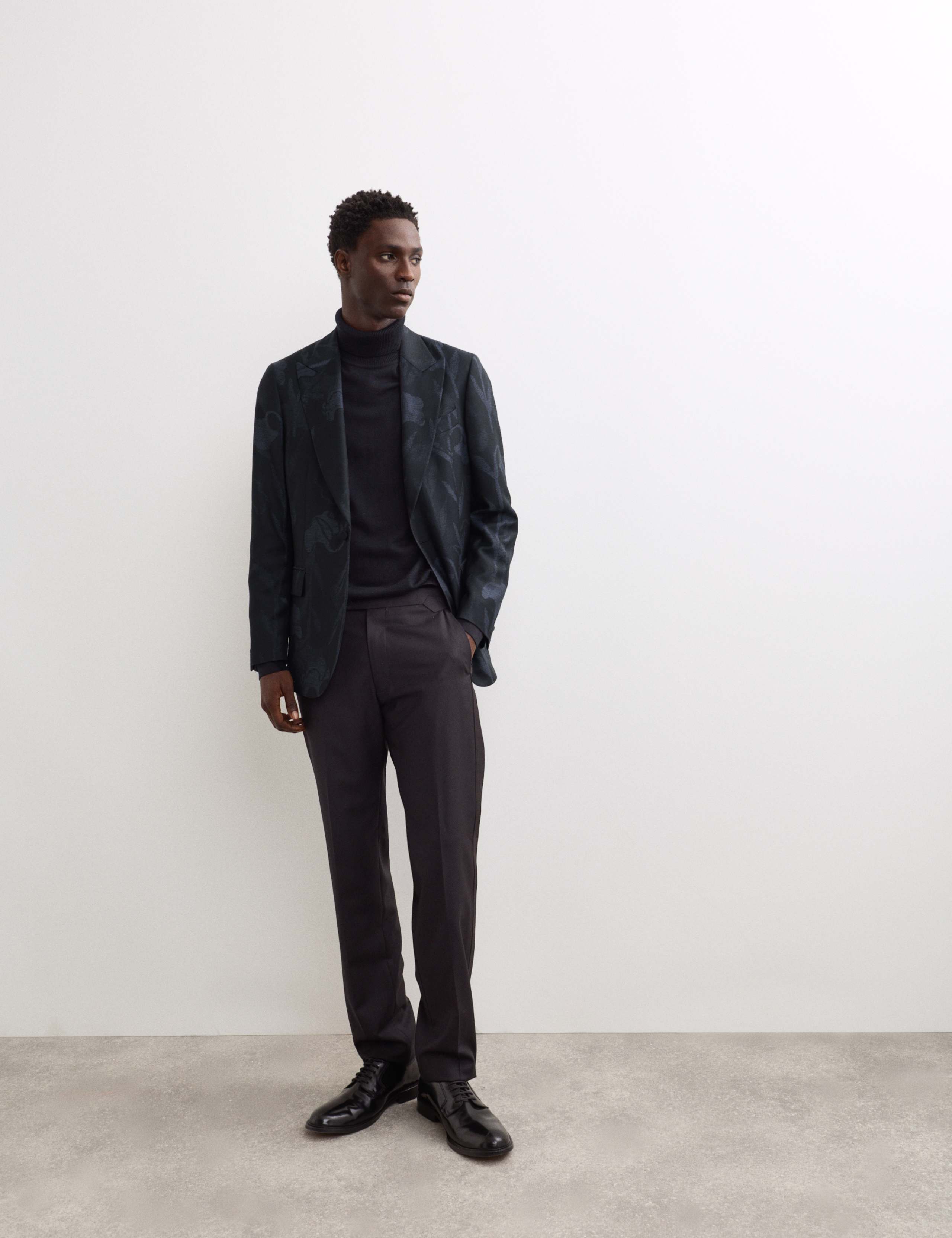 Extra Fine Merino Roll Neck Jumper with Silk 1 of 6