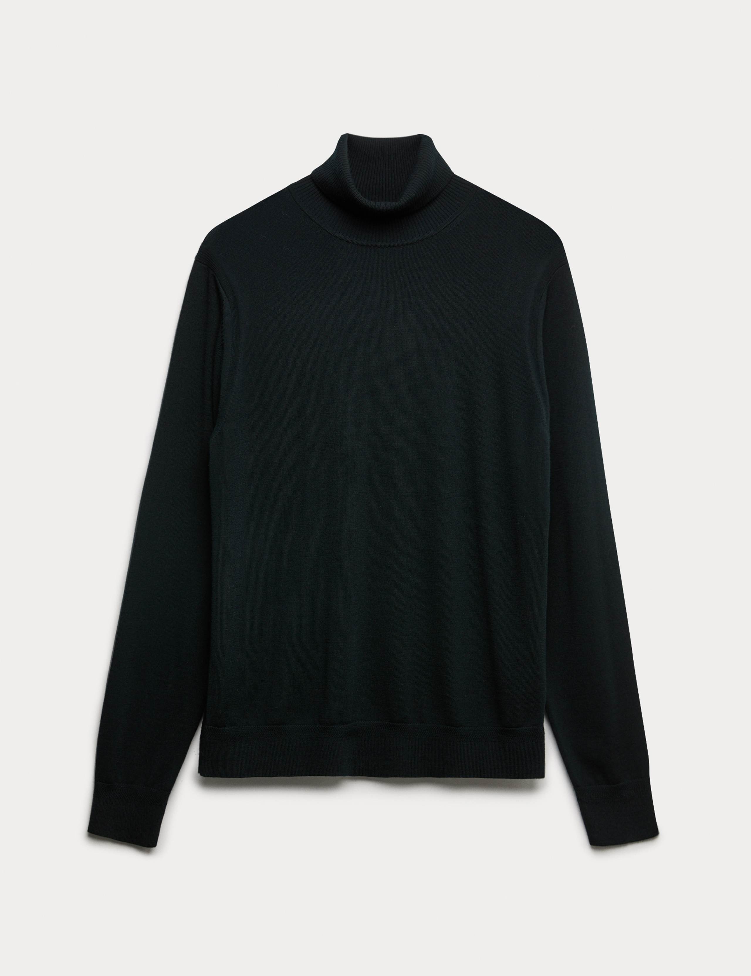 Extra Fine Merino Roll Neck Jumper with Silk 2 of 6