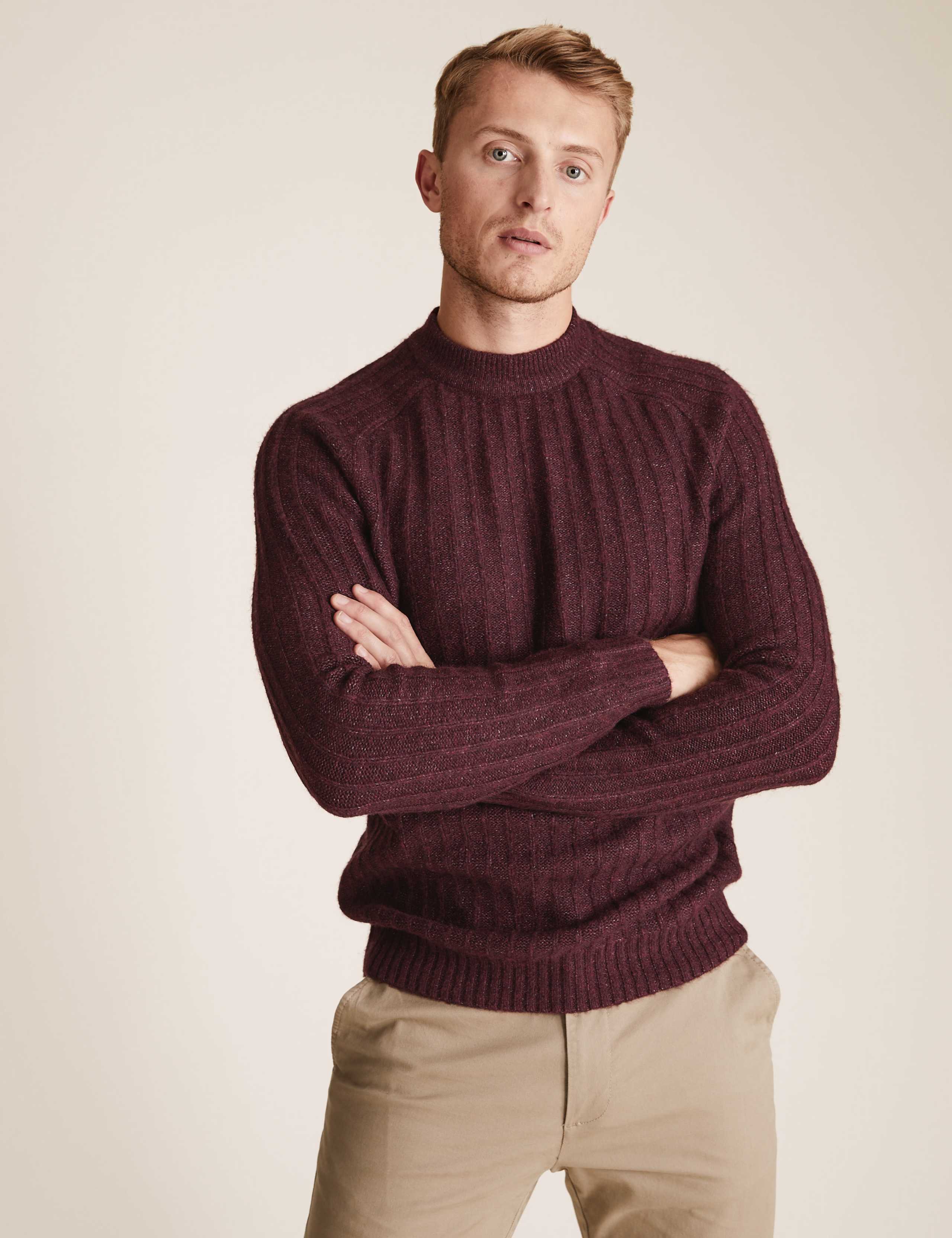 Chunky High Crew Neck Jumper with Wool 1 of 4