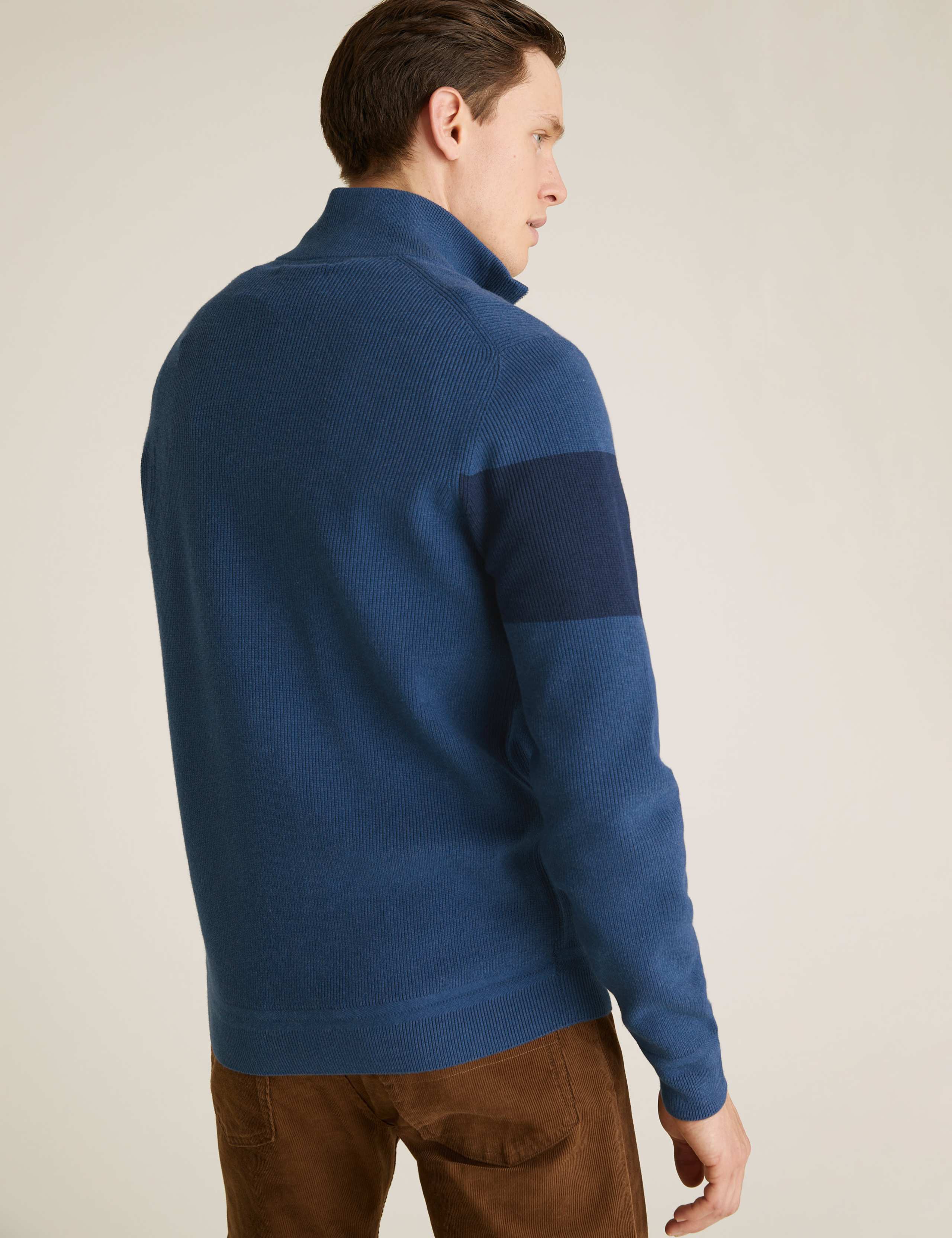 Ribbed Chest Stripe Half Zip Jumper 5 of 6
