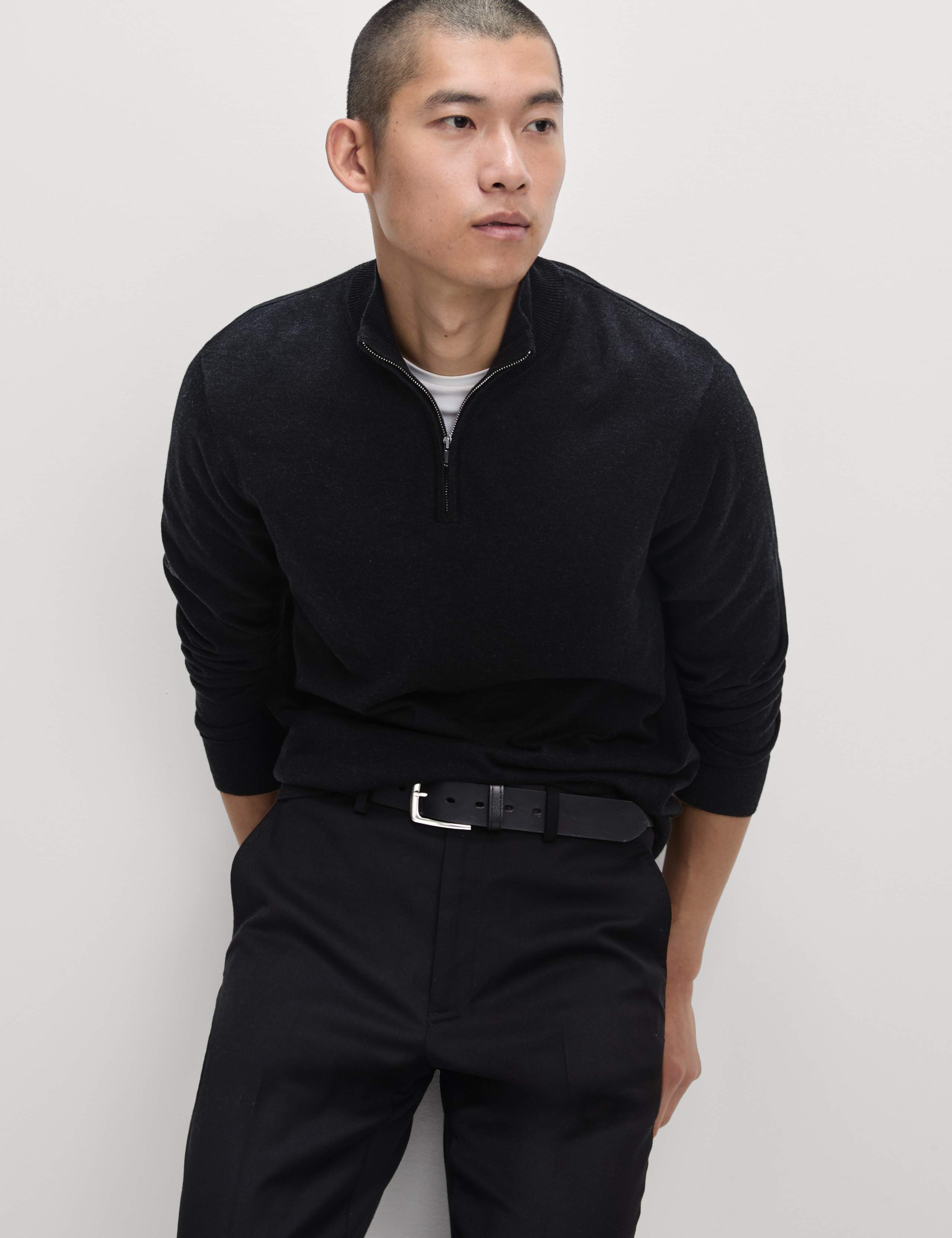 Cotton Rich Half Zip Jumper 1 of 4