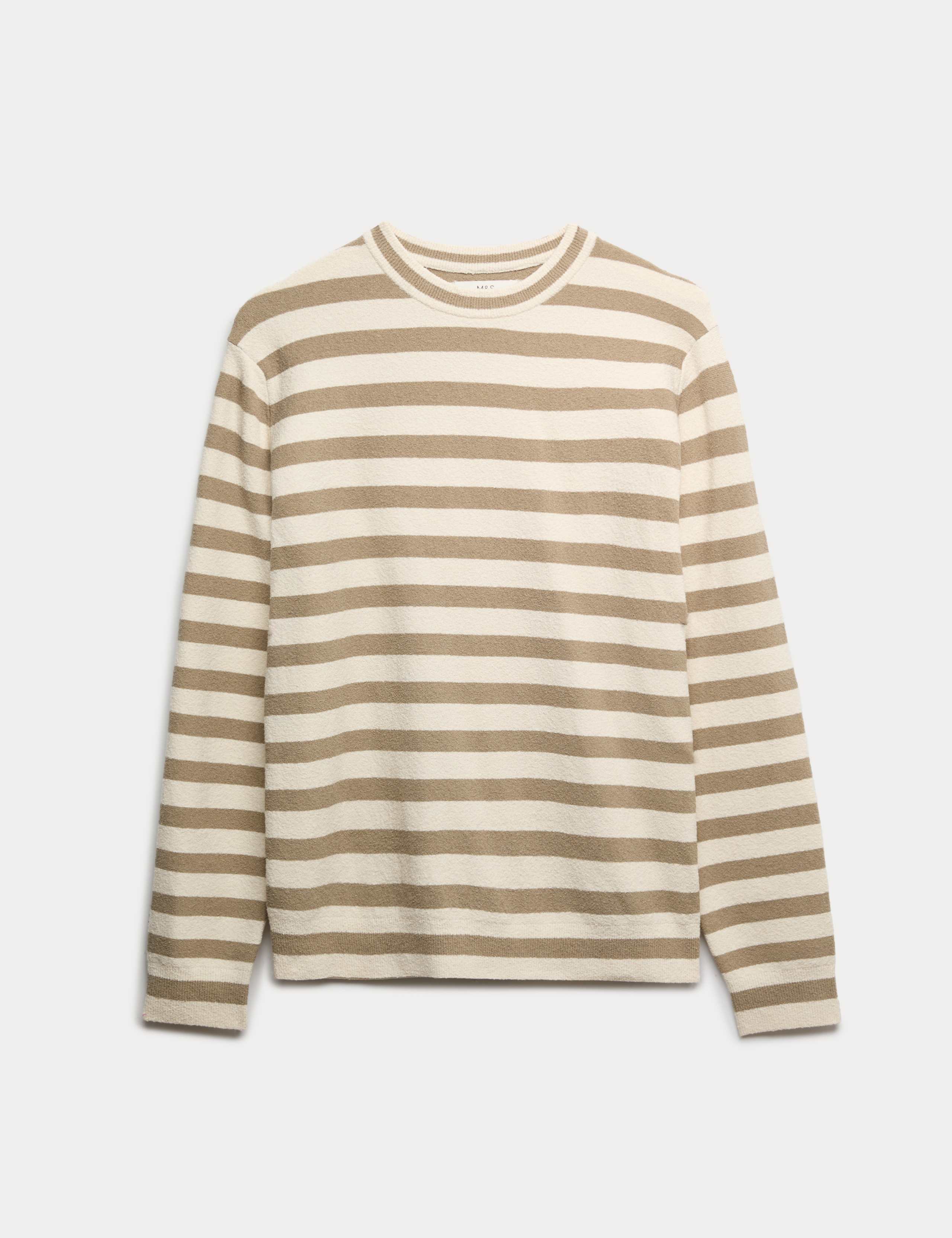 Cotton Rich Boucle Striped Crew Neck Jumper 2 of 6
