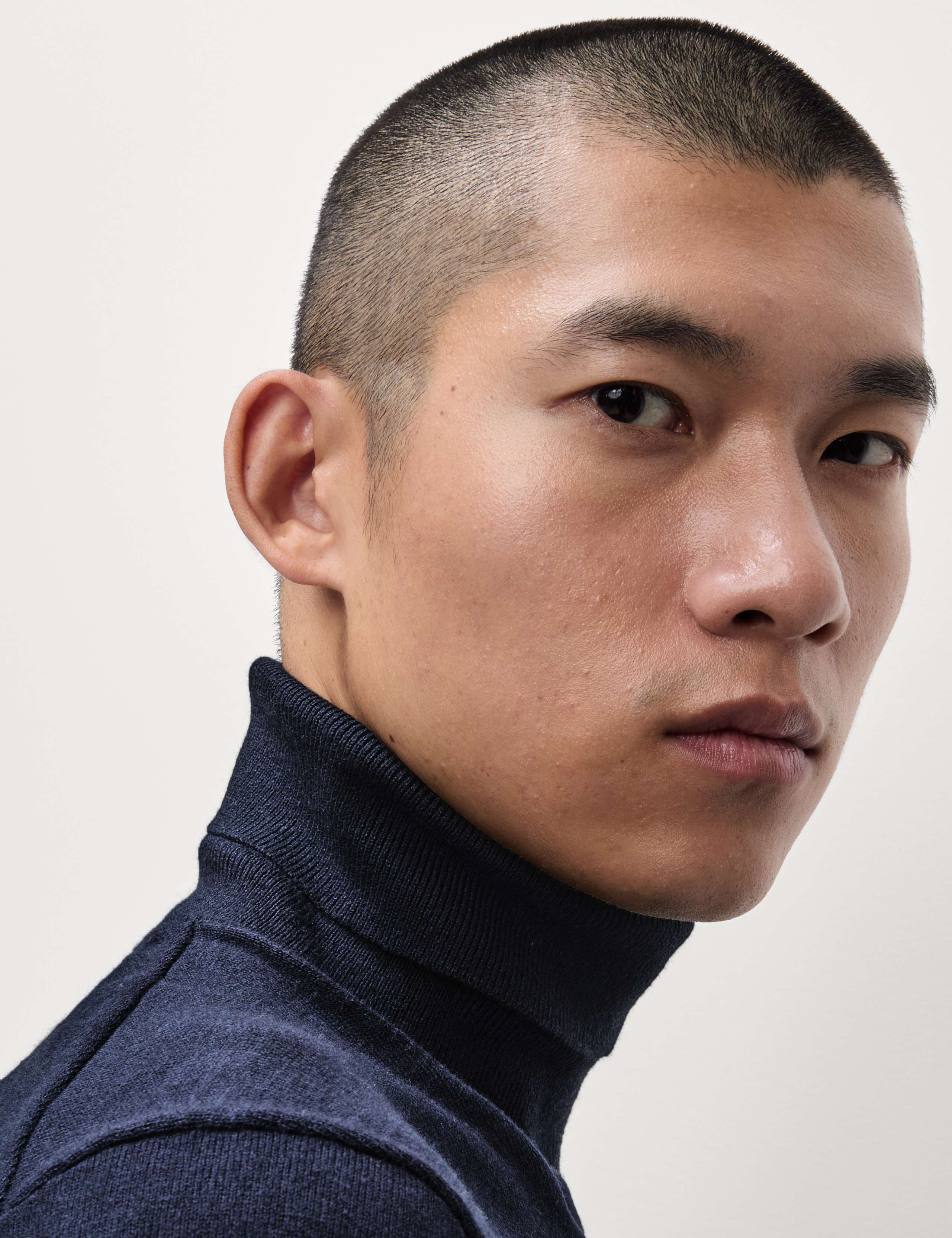 Cotton Rich Roll Neck Jumper with Wool 3 of 6