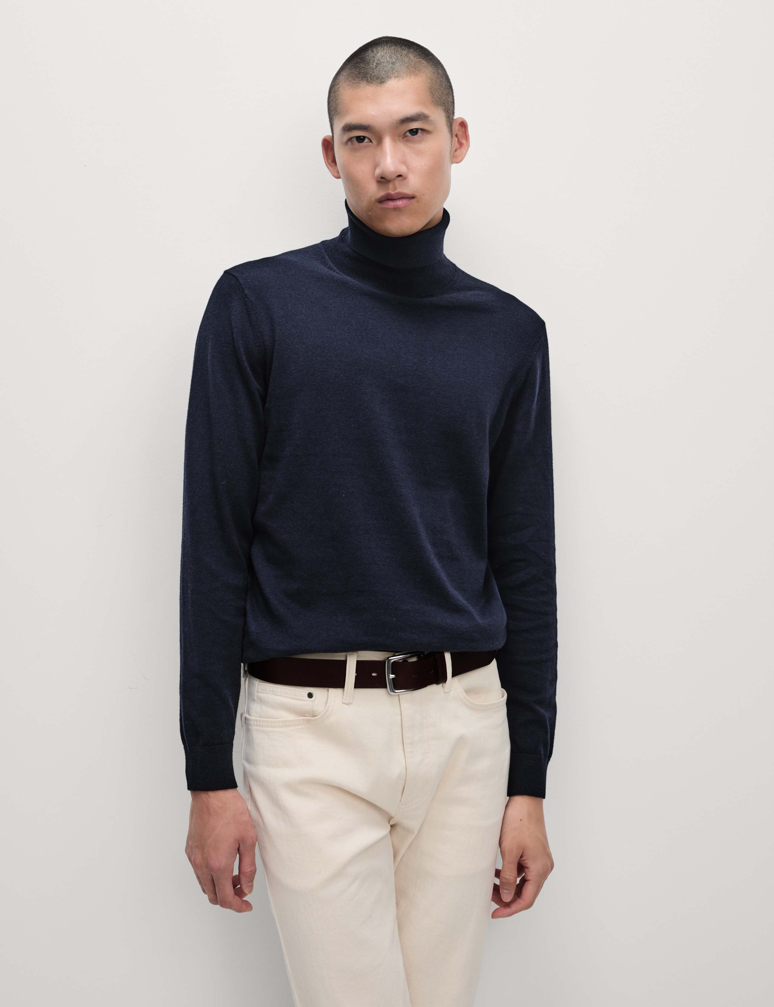 Cotton Rich Roll Neck Jumper with Wool 4 of 6