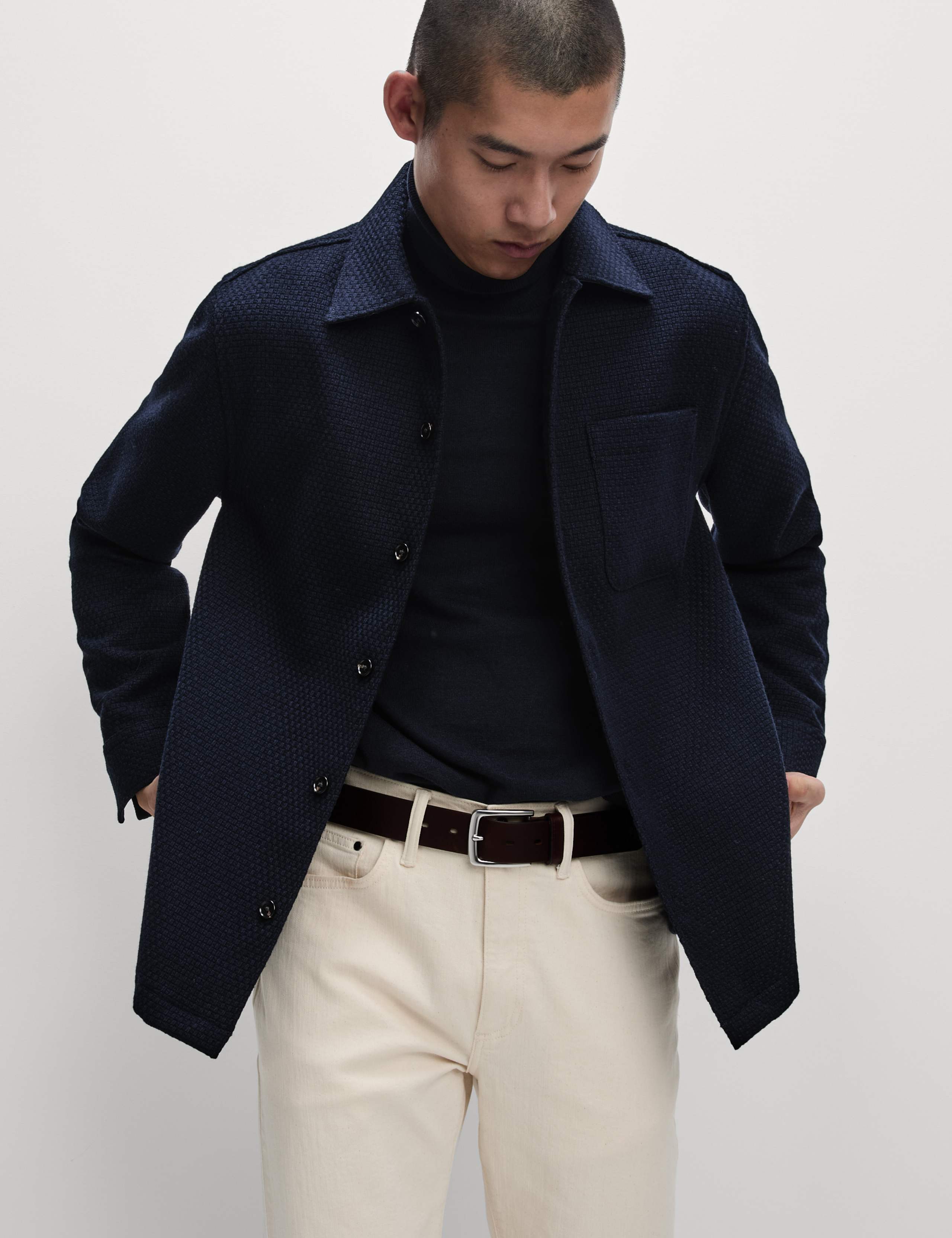 Cotton Rich Roll Neck Jumper with Wool 5 of 6