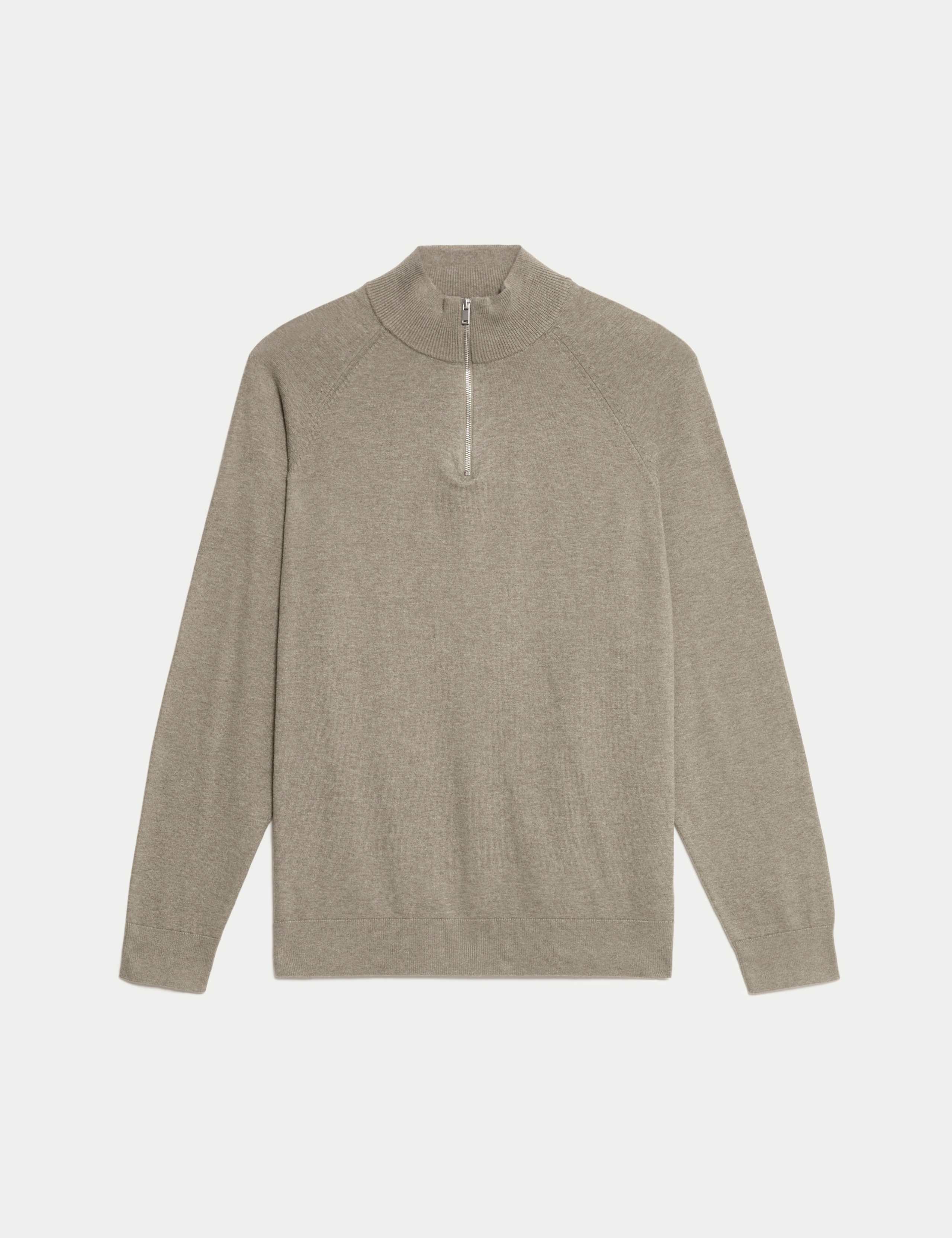 Cotton Rich Half Zip Jumper 2 of 6