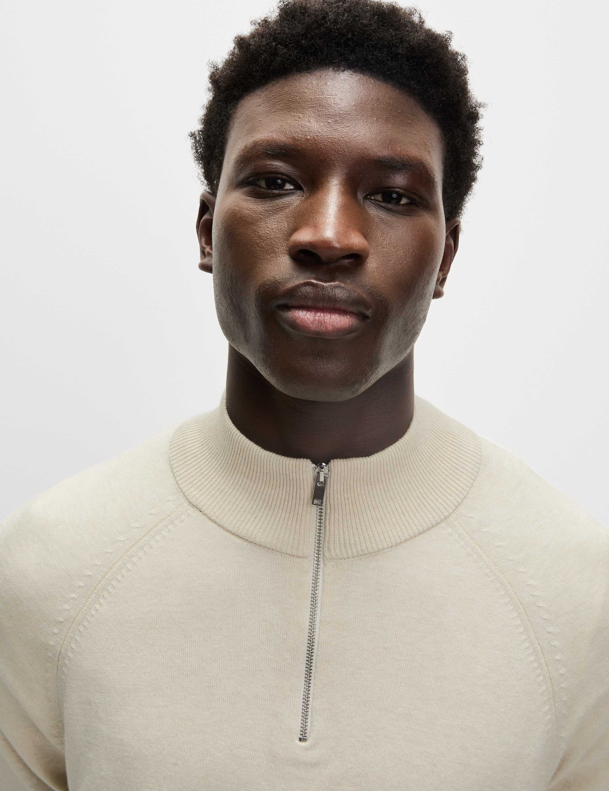 Cotton Rich Half Zip Jumper 1 of 6