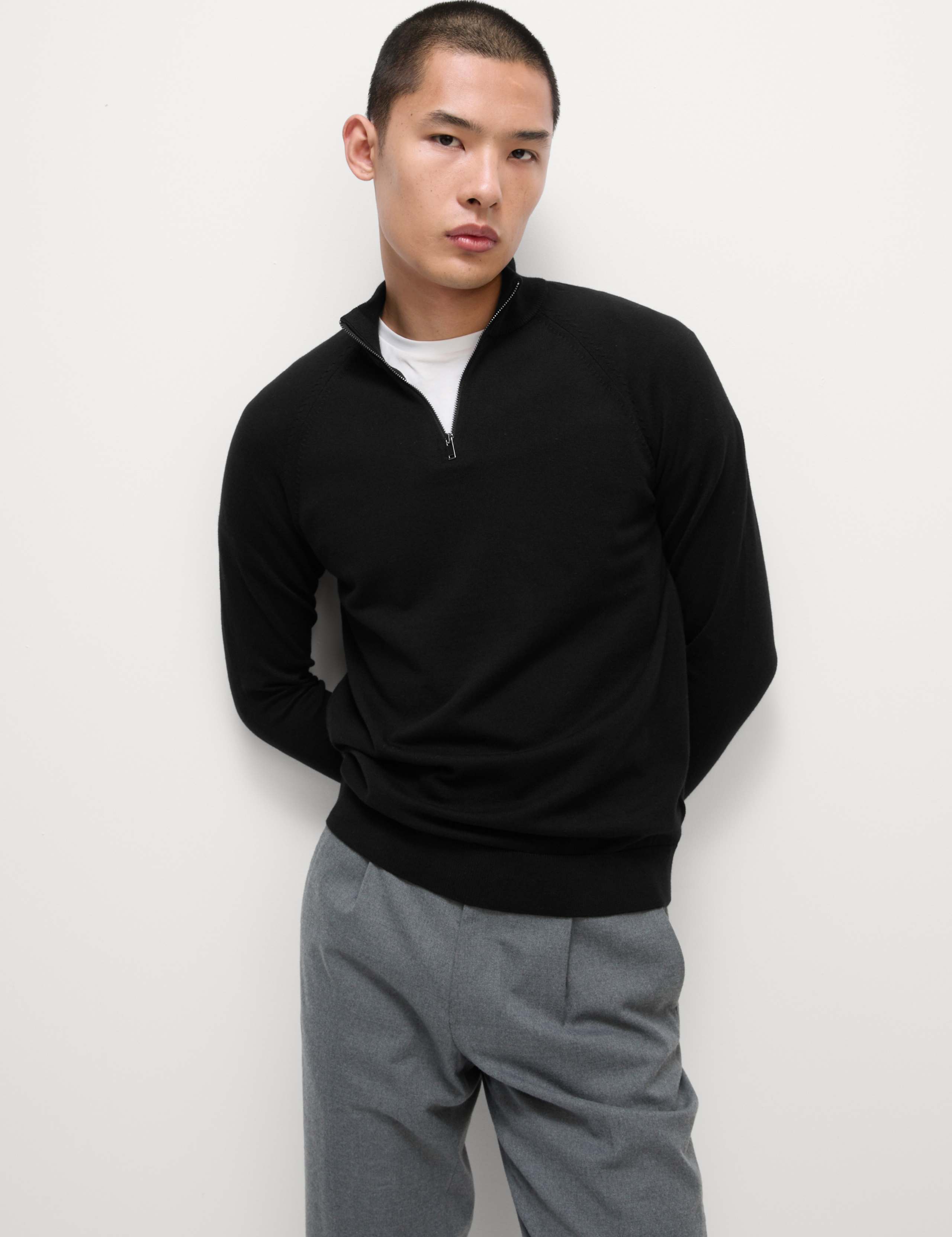Cotton Rich Half Zip Jumper 4 of 6