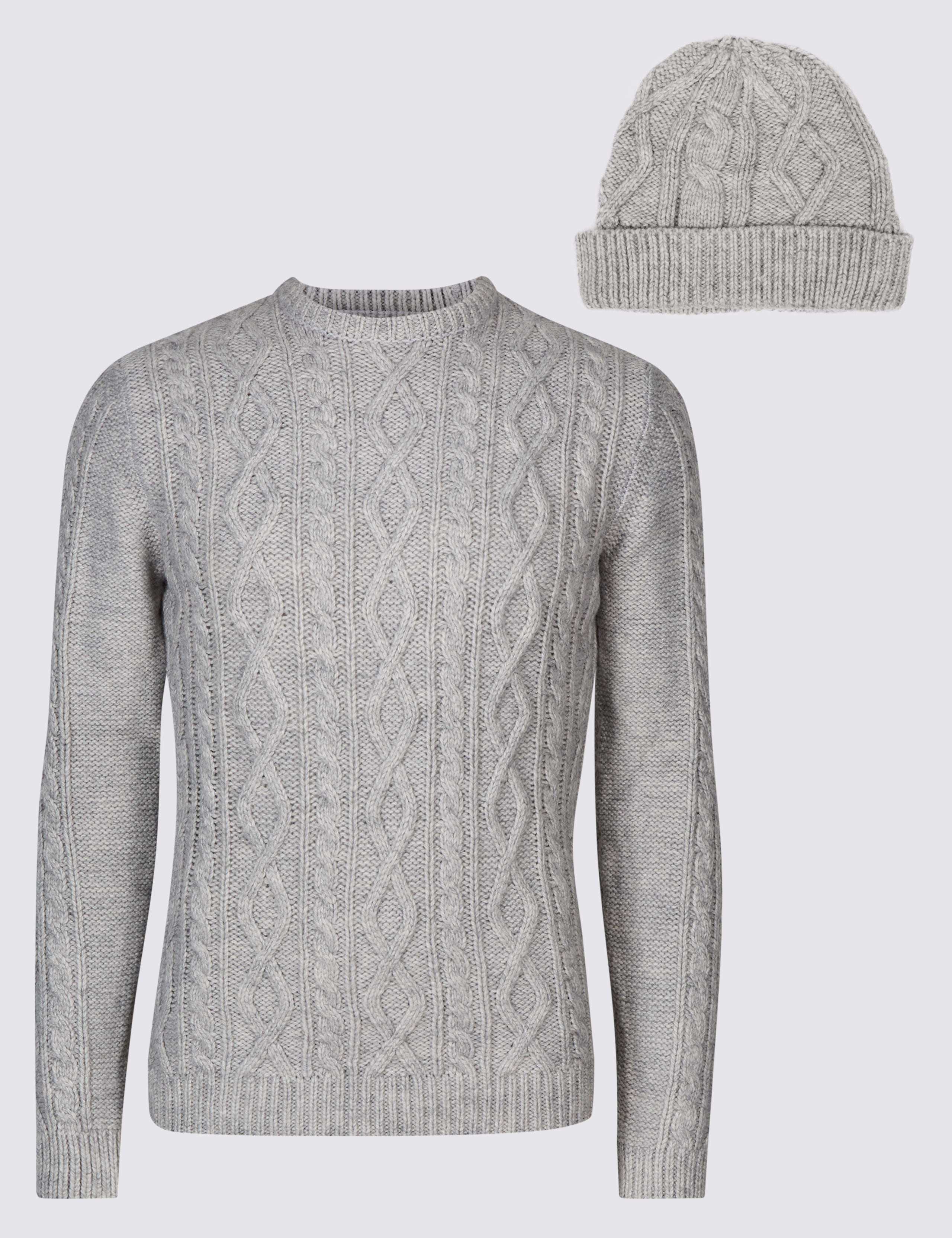 Cable Jumper with Hat 2 of 5