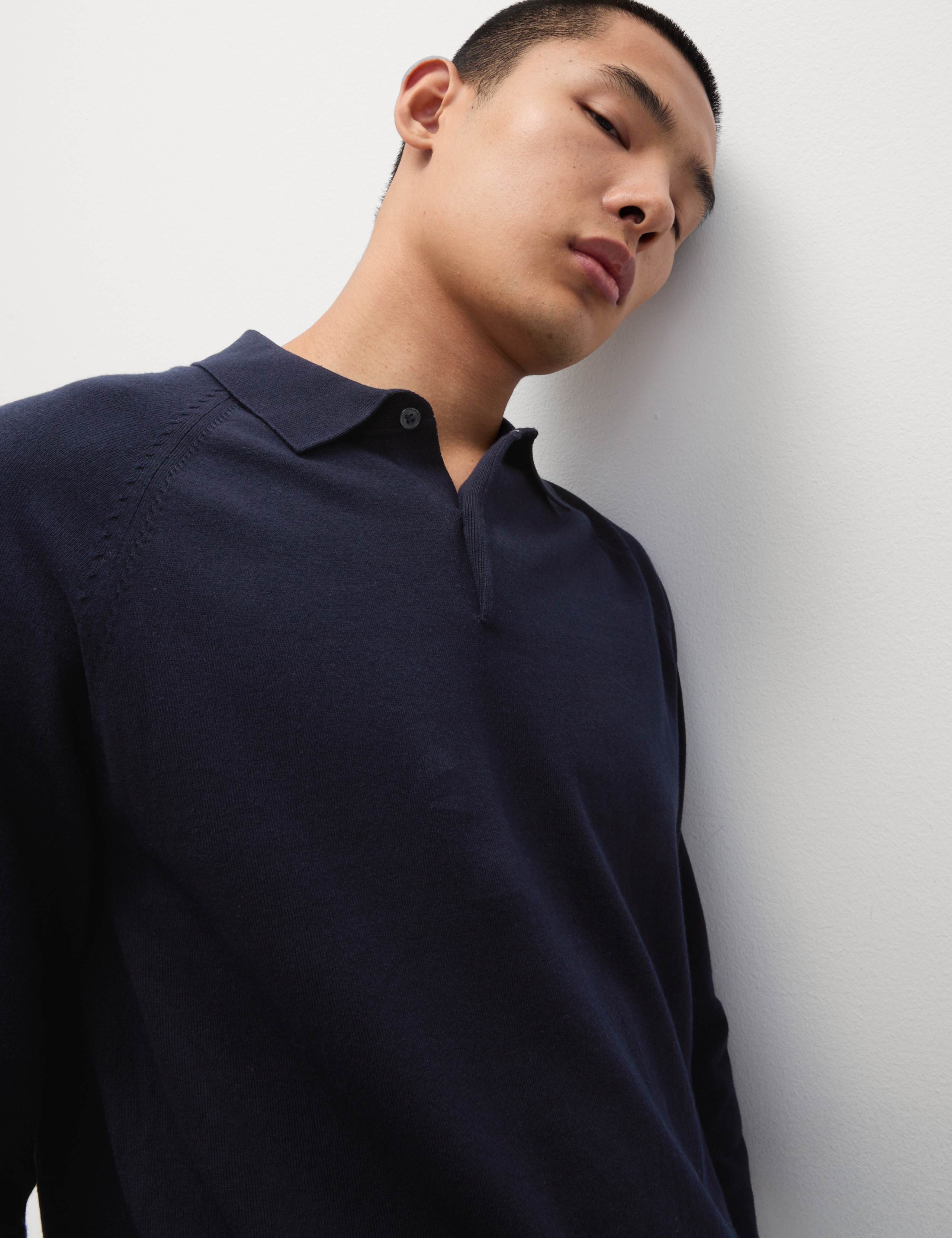 Cotton Rich Knitted Polo Shirt 1 of 7