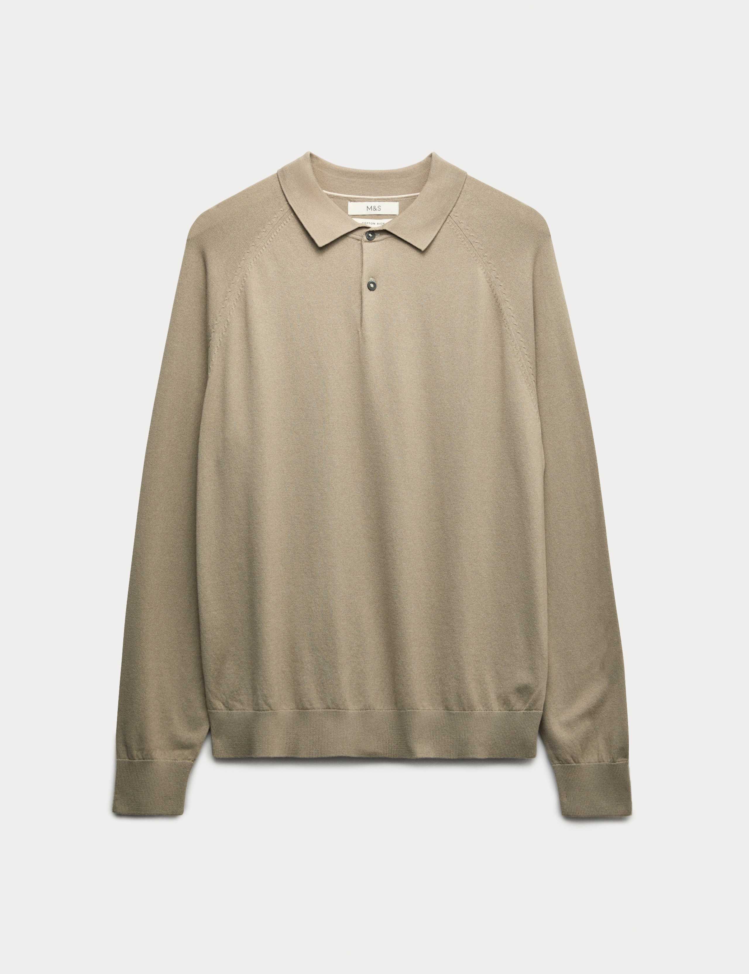 Cotton Rich Knitted Polo Shirt 2 of 5