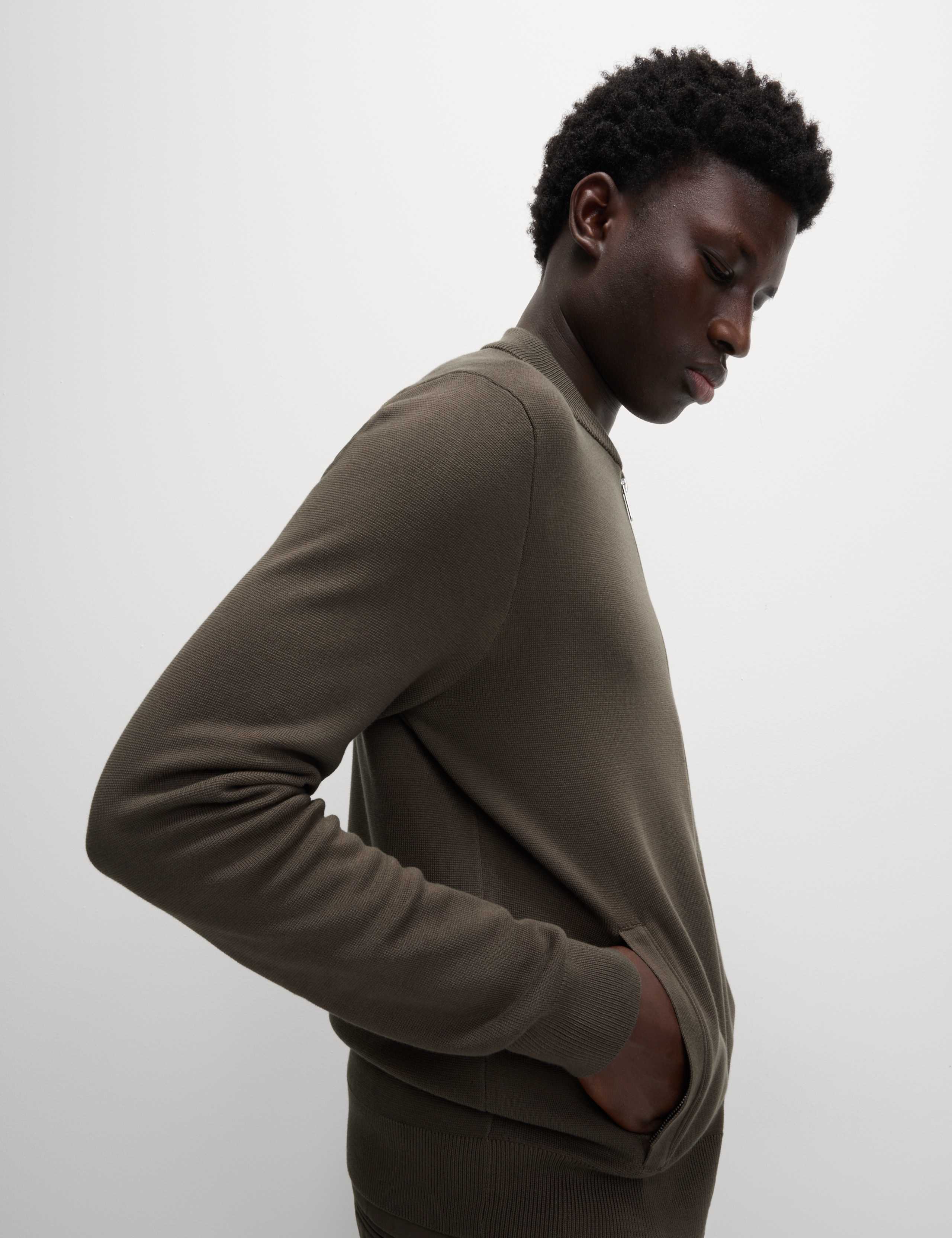 Cotton Modal Blend Knitted Bomber 3 of 7