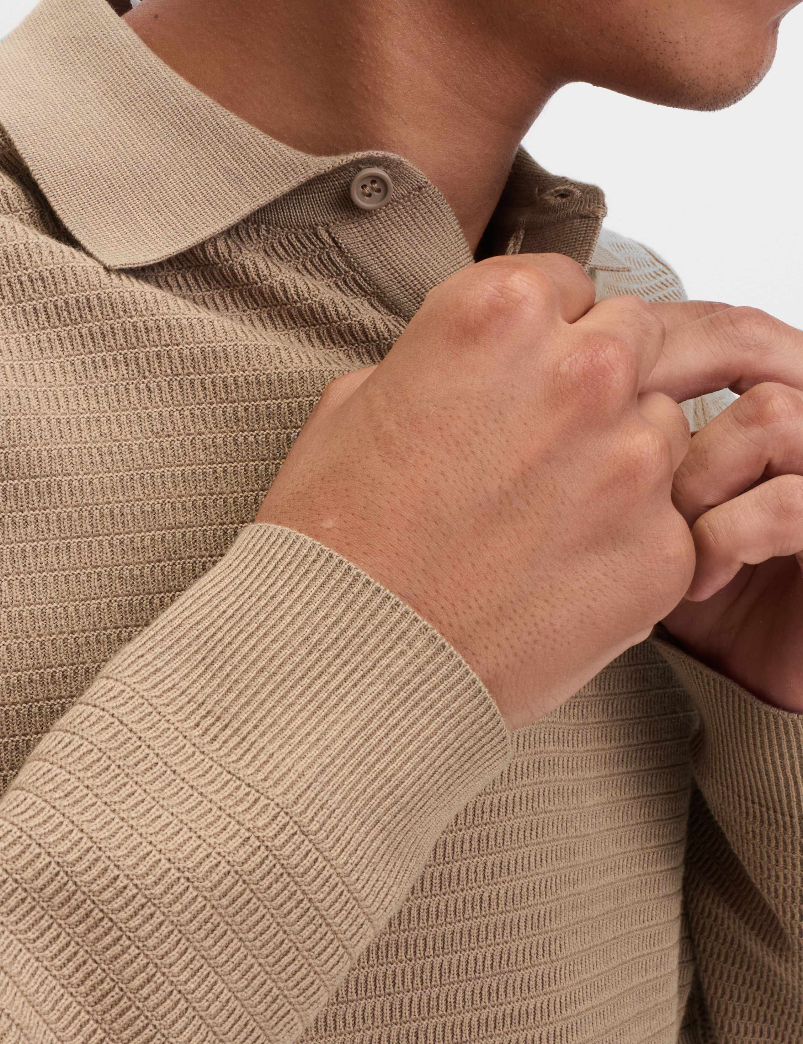 Cotton Rich Textured Knitted Polo Shirt 4 of 5