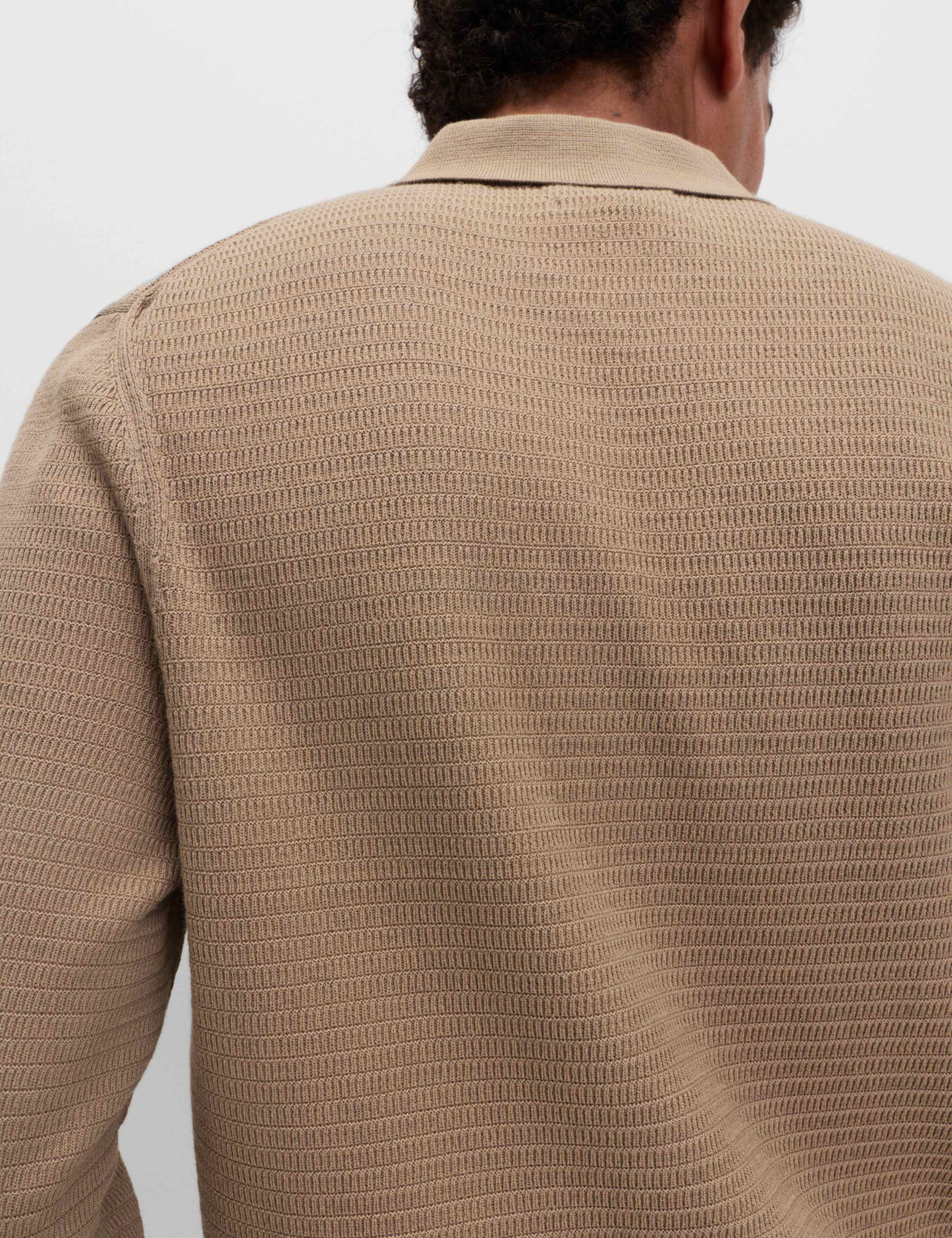 Cotton Rich Textured Knitted Polo Shirt 5 of 5