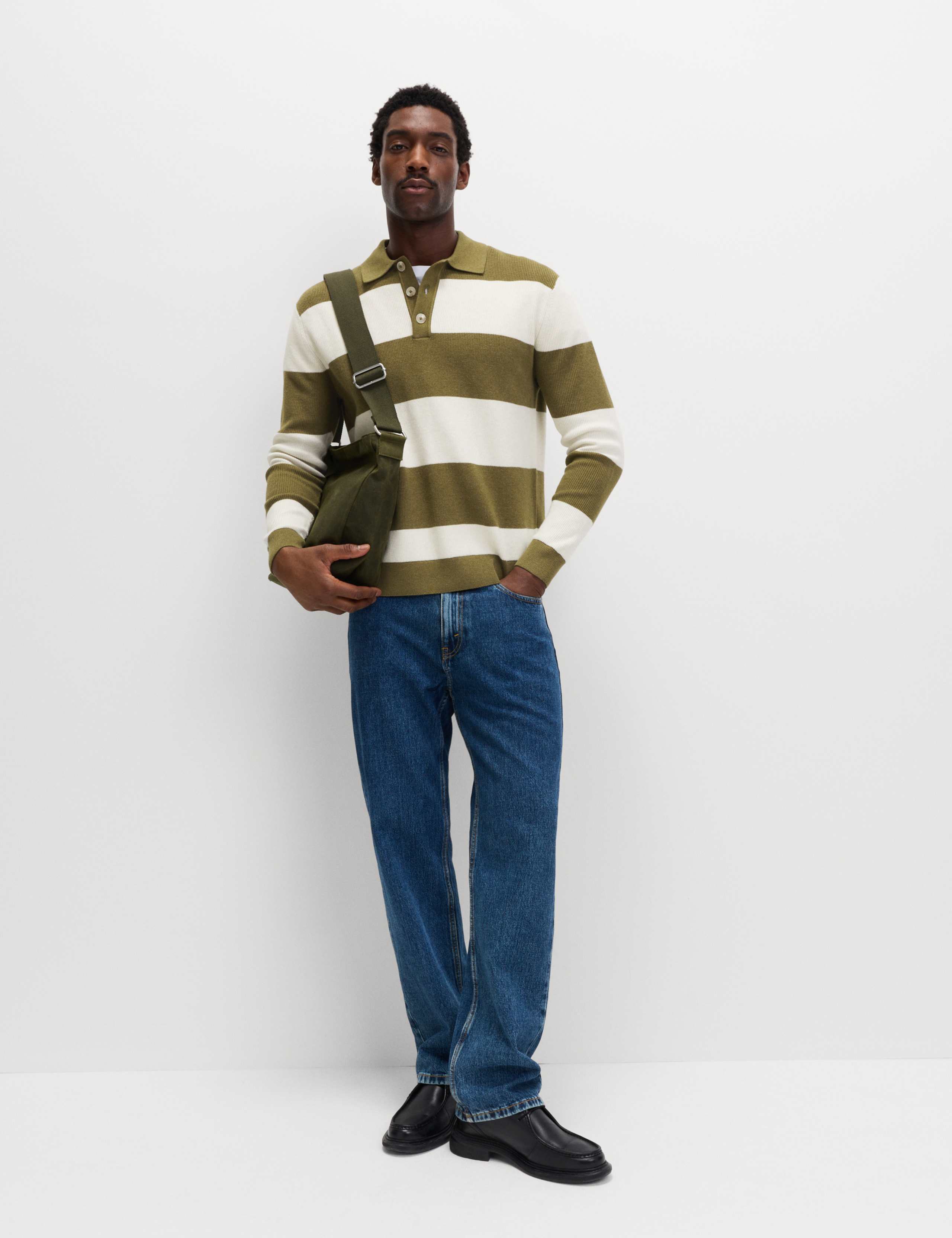 Cotton Blend Striped Rugby Shirt 1 of 5