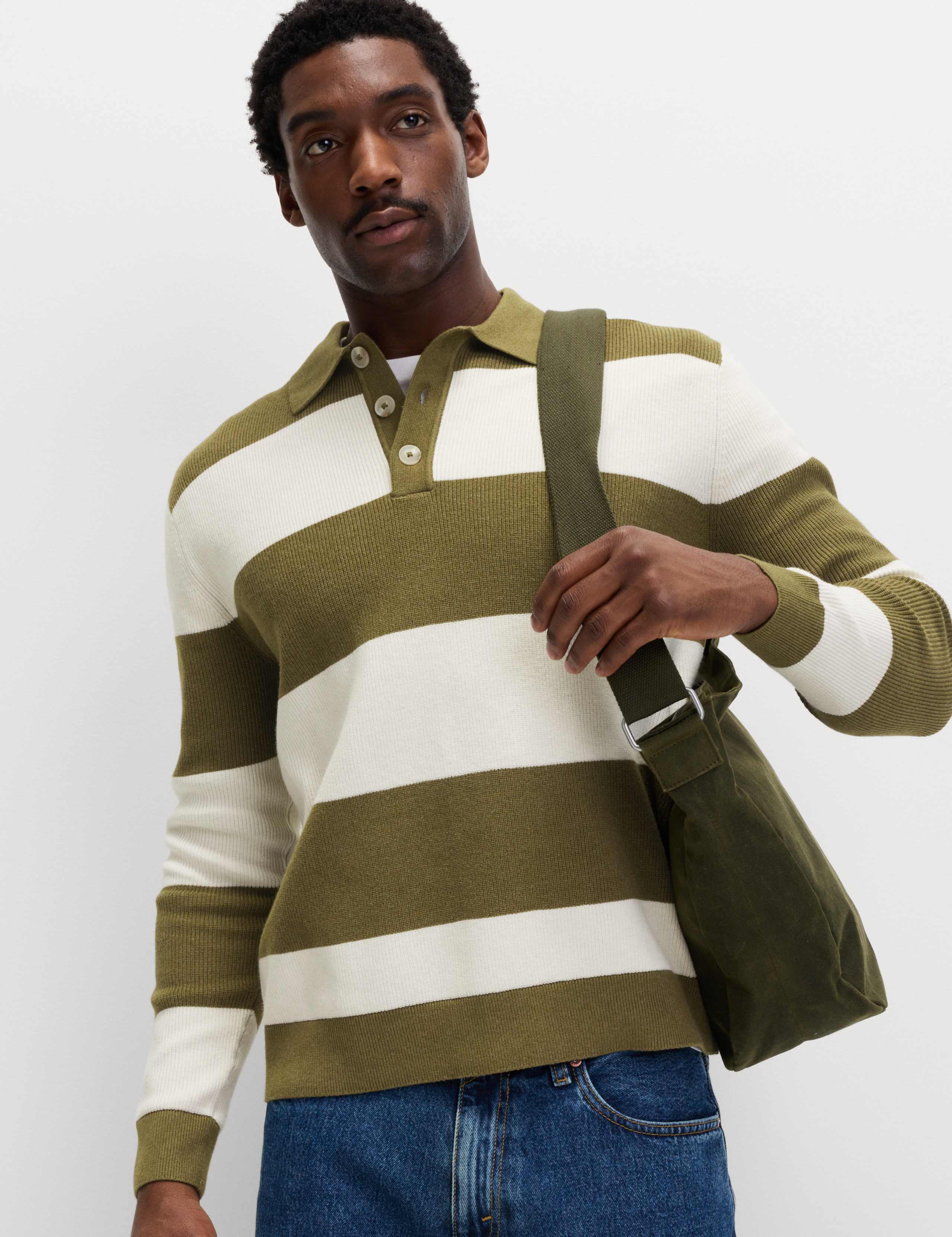 Cotton Blend Striped Rugby Shirt 4 of 5