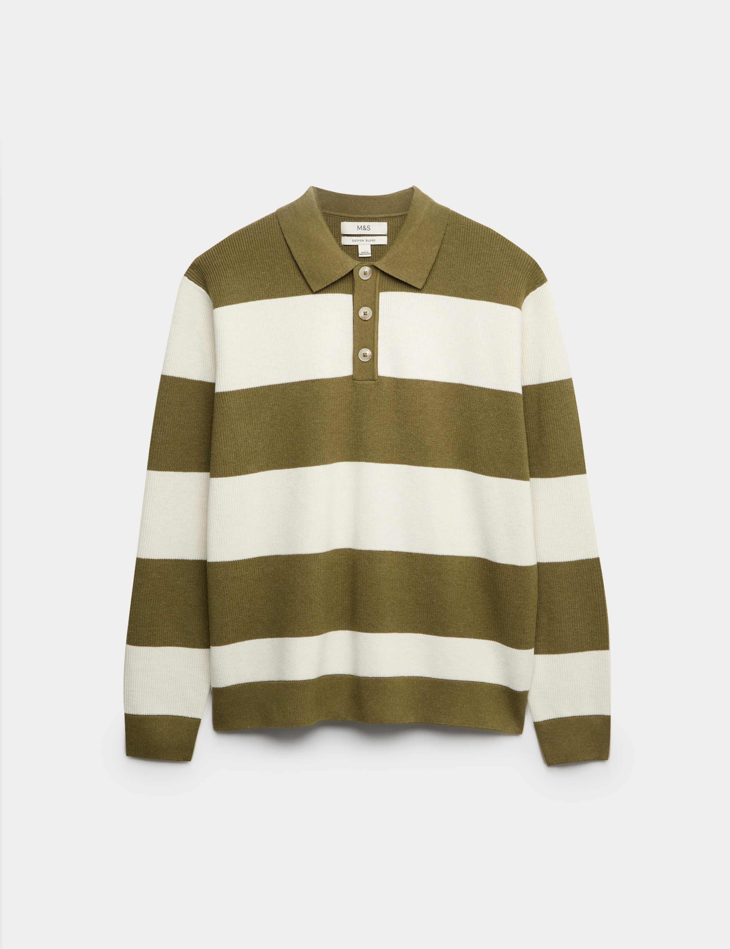 Cotton Blend Striped Rugby Shirt 2 of 5