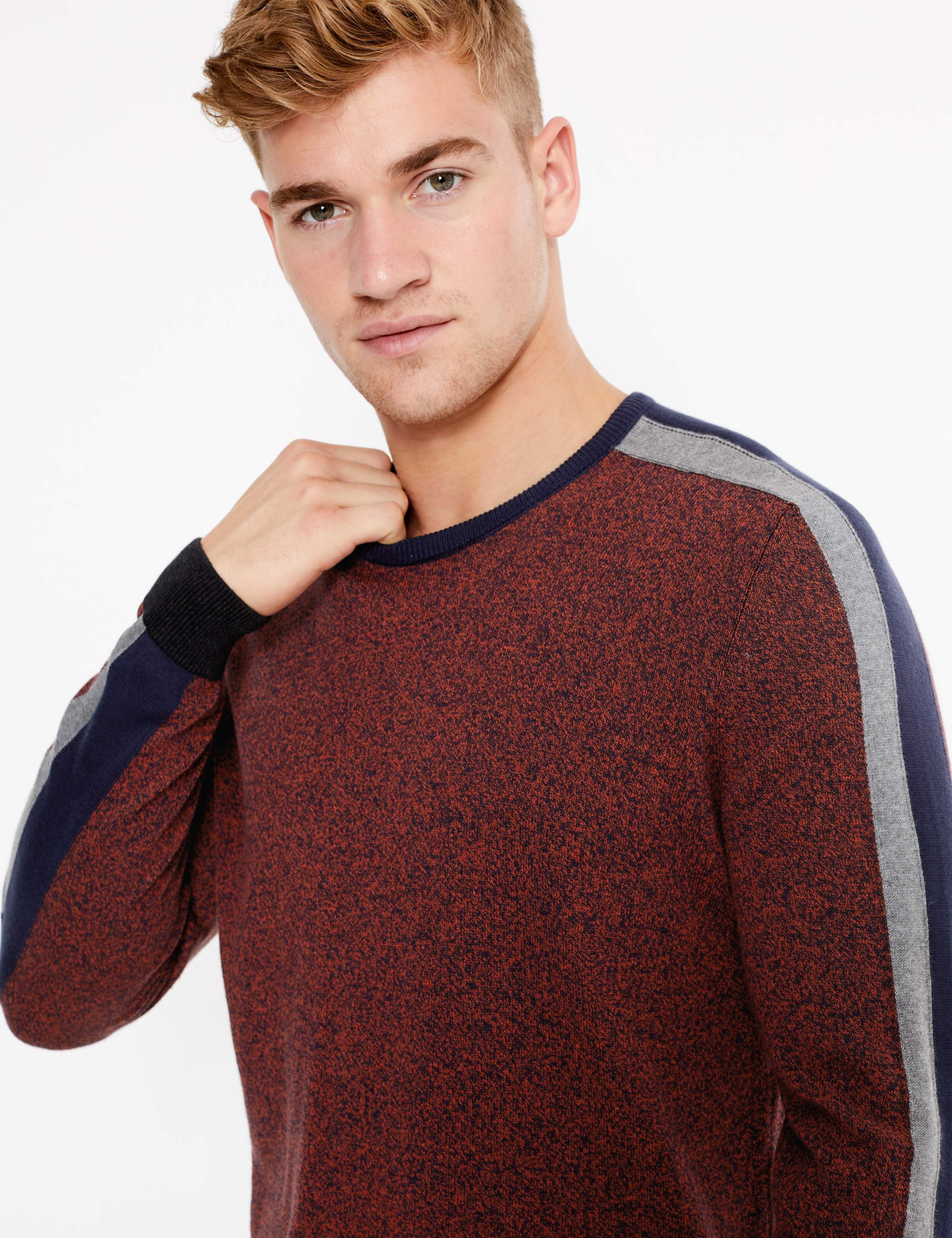 Cotton Rich Arm Stripe Crew Neck Jumper 3 of 4